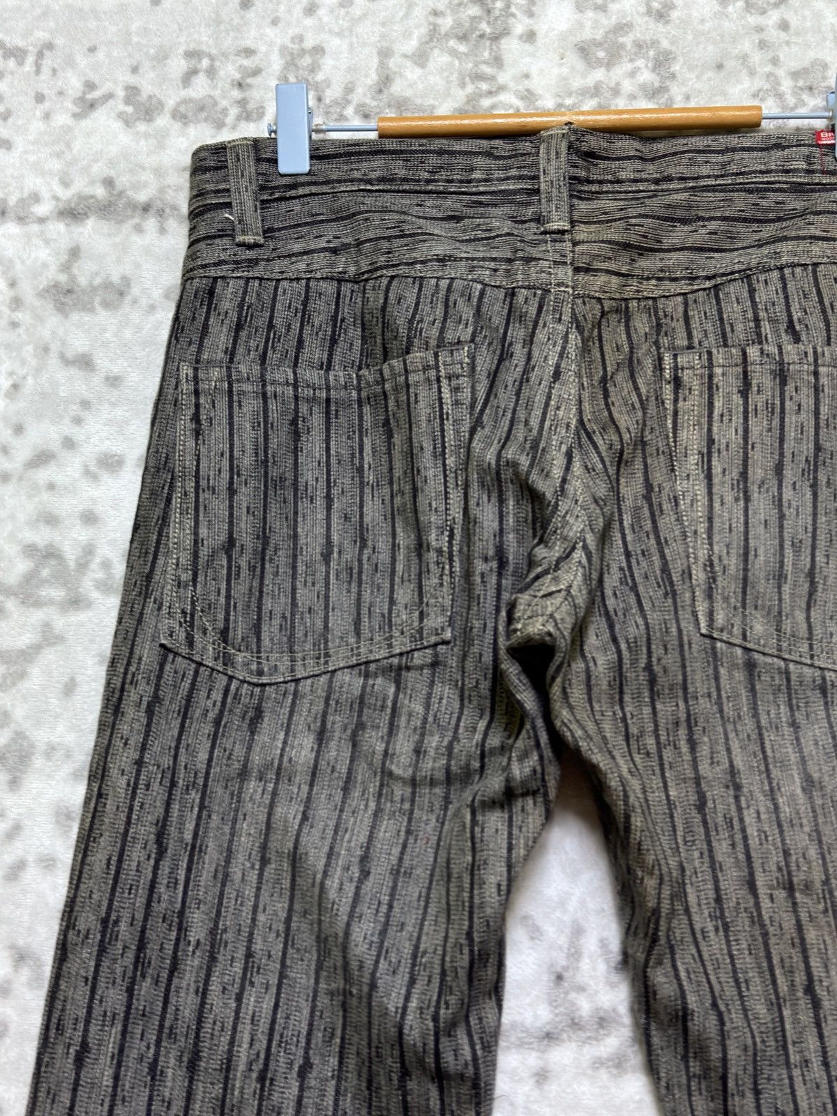 Japanese Brand Vintage Blueway Japanese Flare Denim Bootcut Striped Jeans Size US 31 - 9 Thumbnail