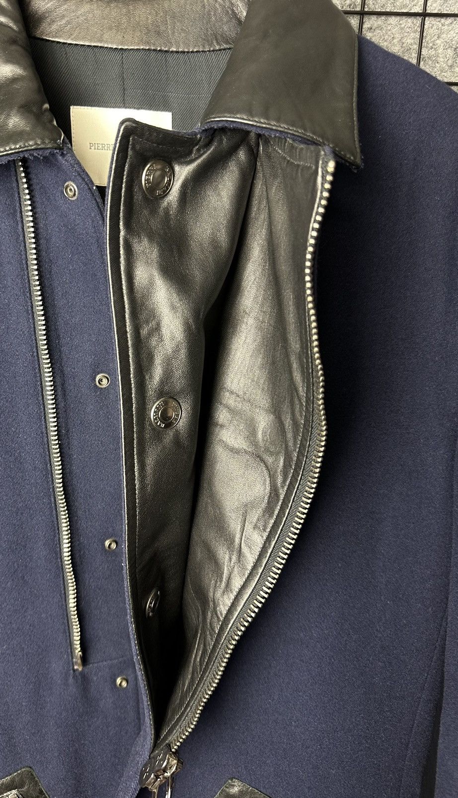 Balmain Pierre Balmain Vintage Wool Blend Leather Zip Up Coat Size50 Size XL / US 12-14 / IT 48-50 - 10 Thumbnail