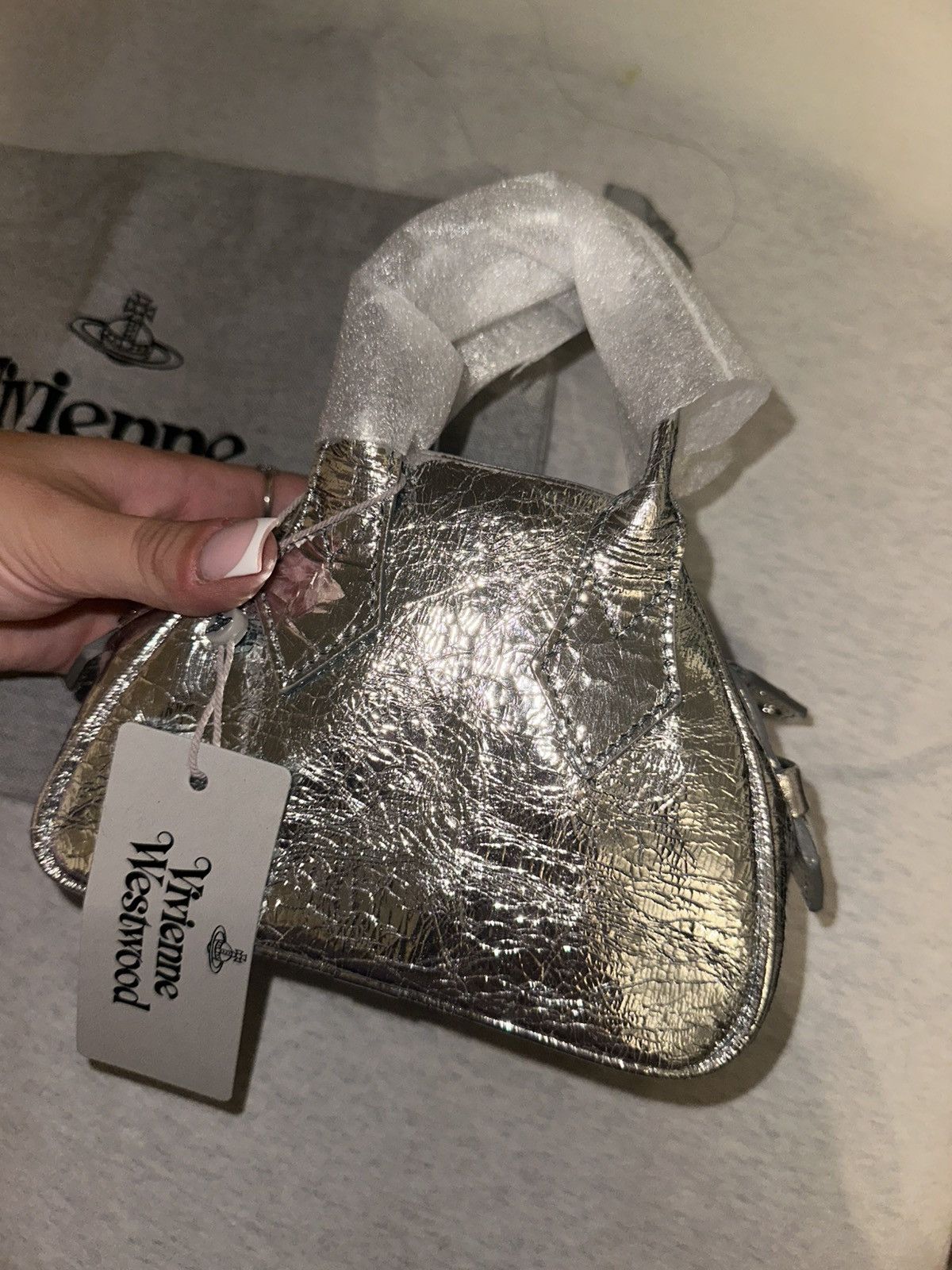 Vivienne Westwood MINI YASMINE - HANDBAG - SILVER Size ONE SIZE - 2 Thumbnail