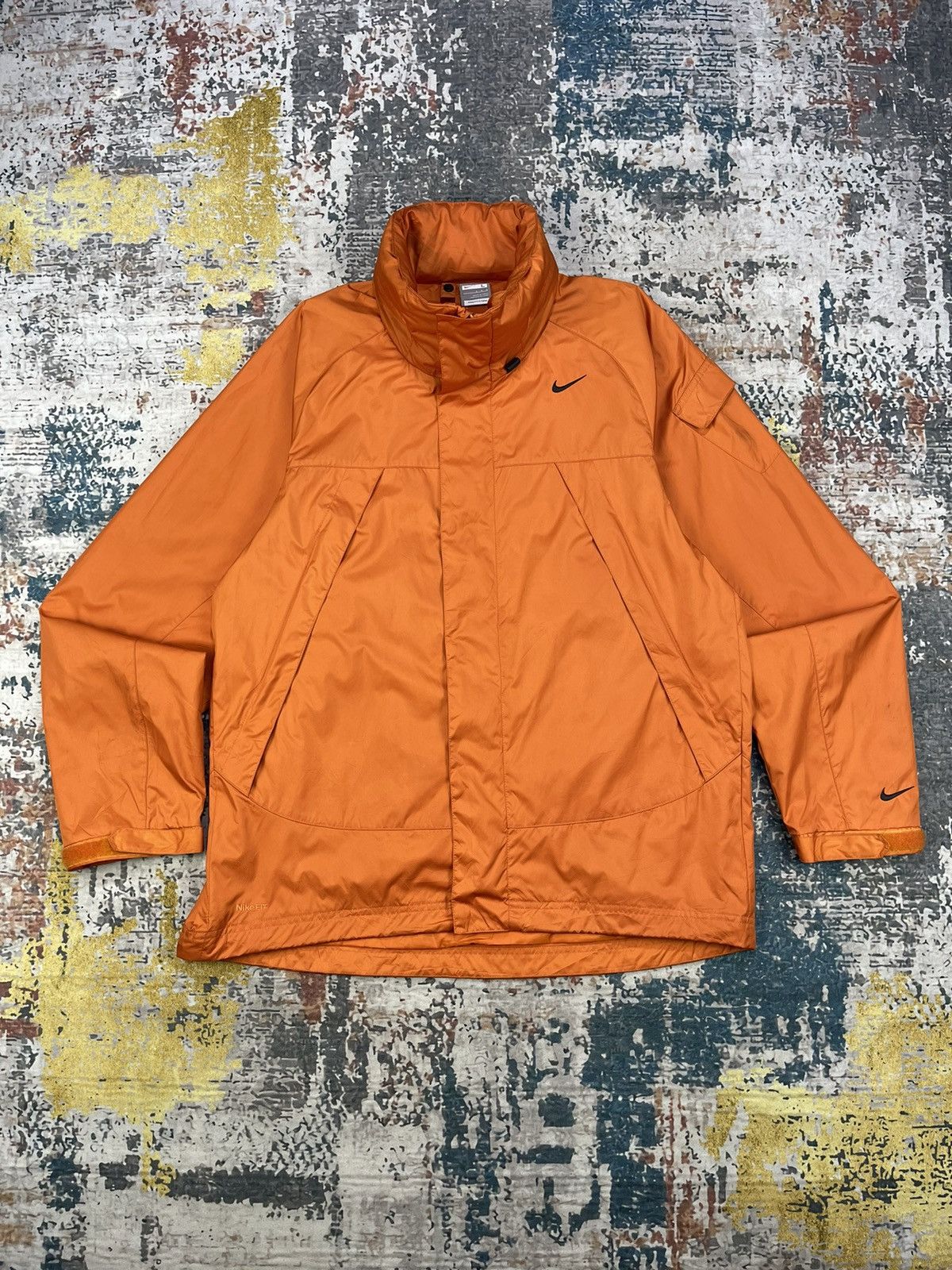 Nike Y2k Vintage Nike FIT Storm Swoosh Orange Winbreakers Size US L / EU 52-54 / 3 - 1 Thumbnail