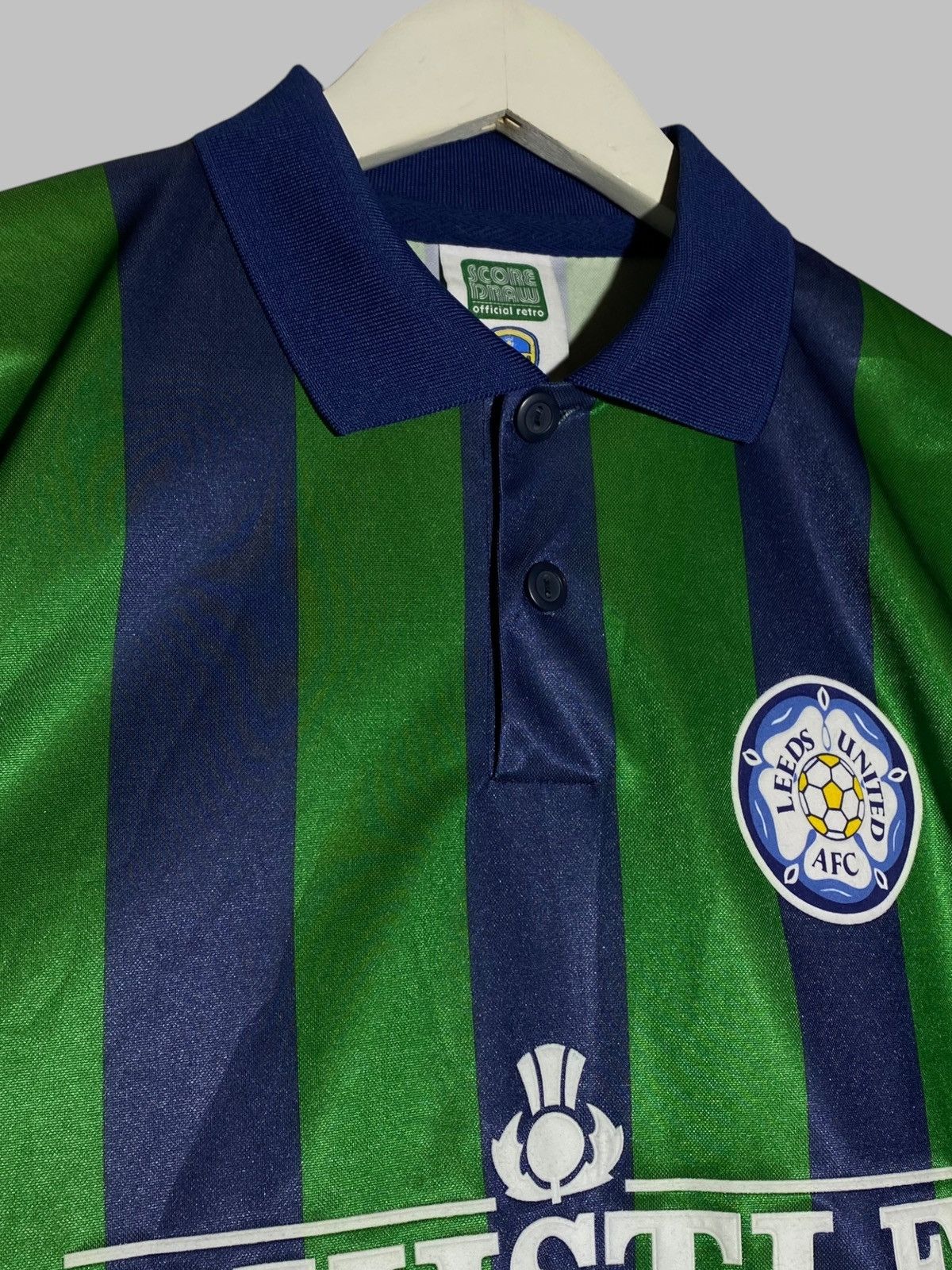 Vintage 🔥 90s LEEDS UNITED JERSEY RARE STRIPED THISTLE HOTELS 🔥 Size US M / EU 48-50 / 2 - 6 Thumbnail