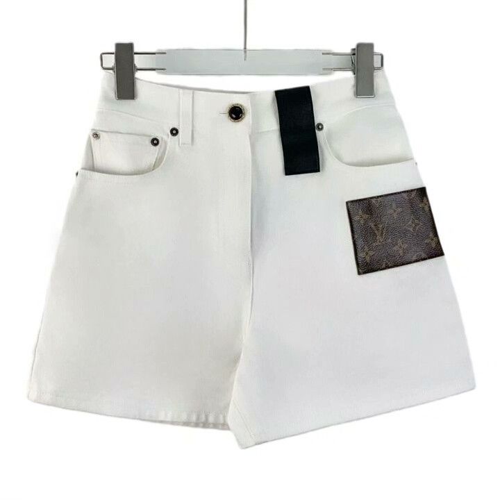 Louis Vuitton Louis Vuitton 2022 White Monogram Denim Shorts Size 34" / US 12 / IT 48 - 1 Thumbnail
