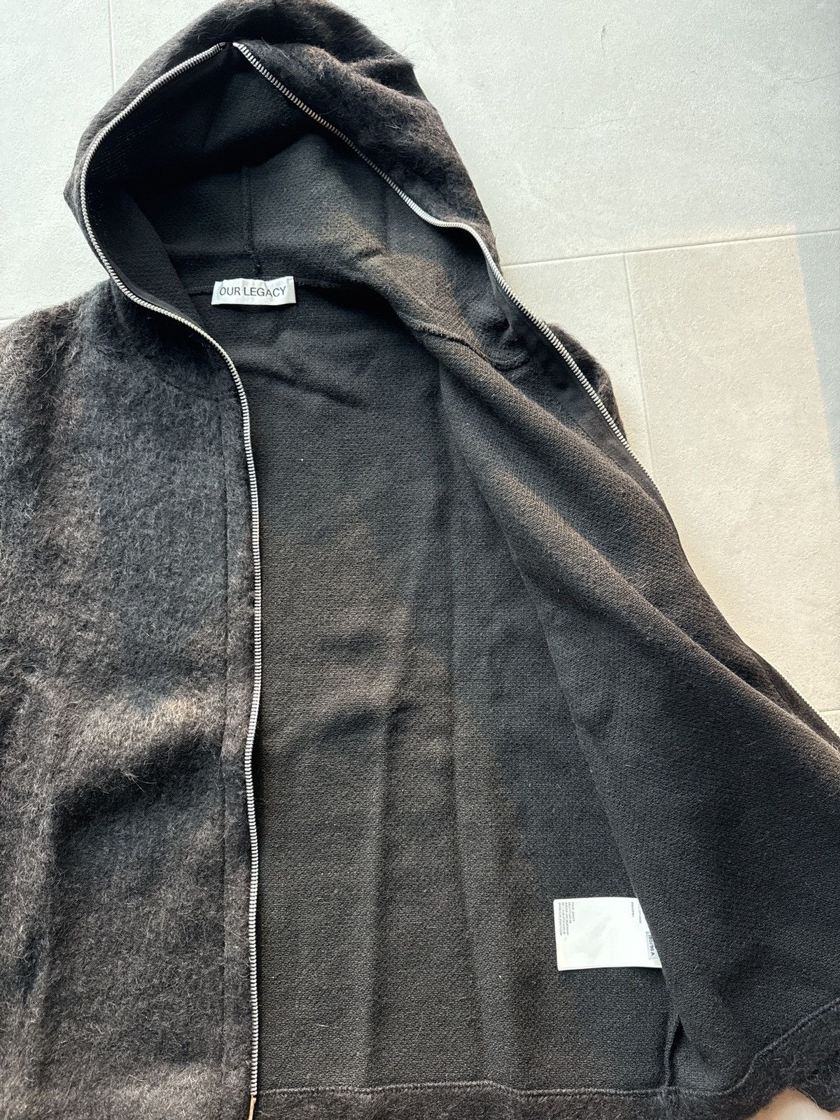 Our Legacy Our Legacy Full Zip Hooded Jacket Hairy Wool Black Size US M / EU 48-50 / 2 - 3 Thumbnail