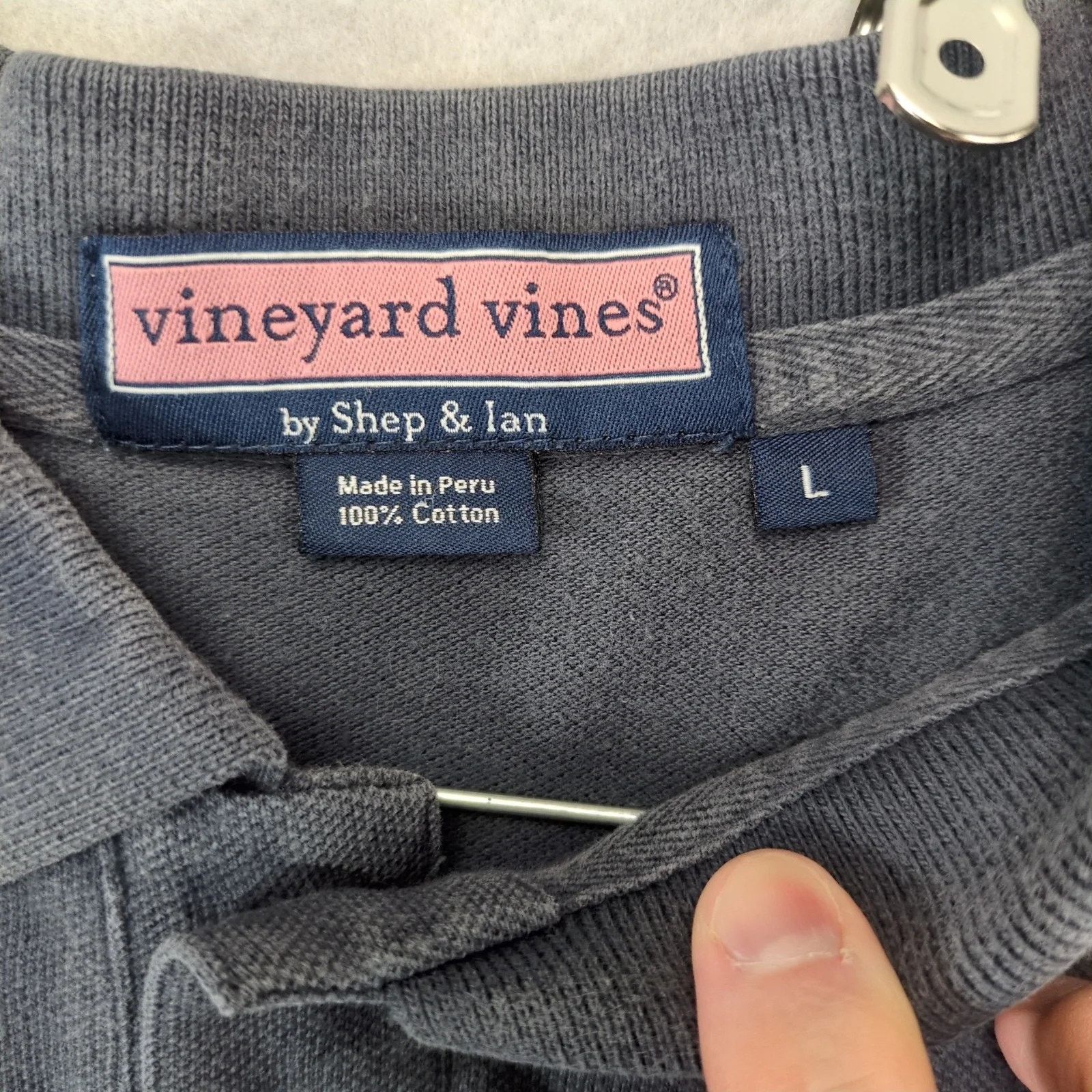 Vineyard Vines Vineyard Vines Men's L Polo Shirt 100% Pique Cotton Gray Size US L / EU 52-54 / 3 - 3 Thumbnail