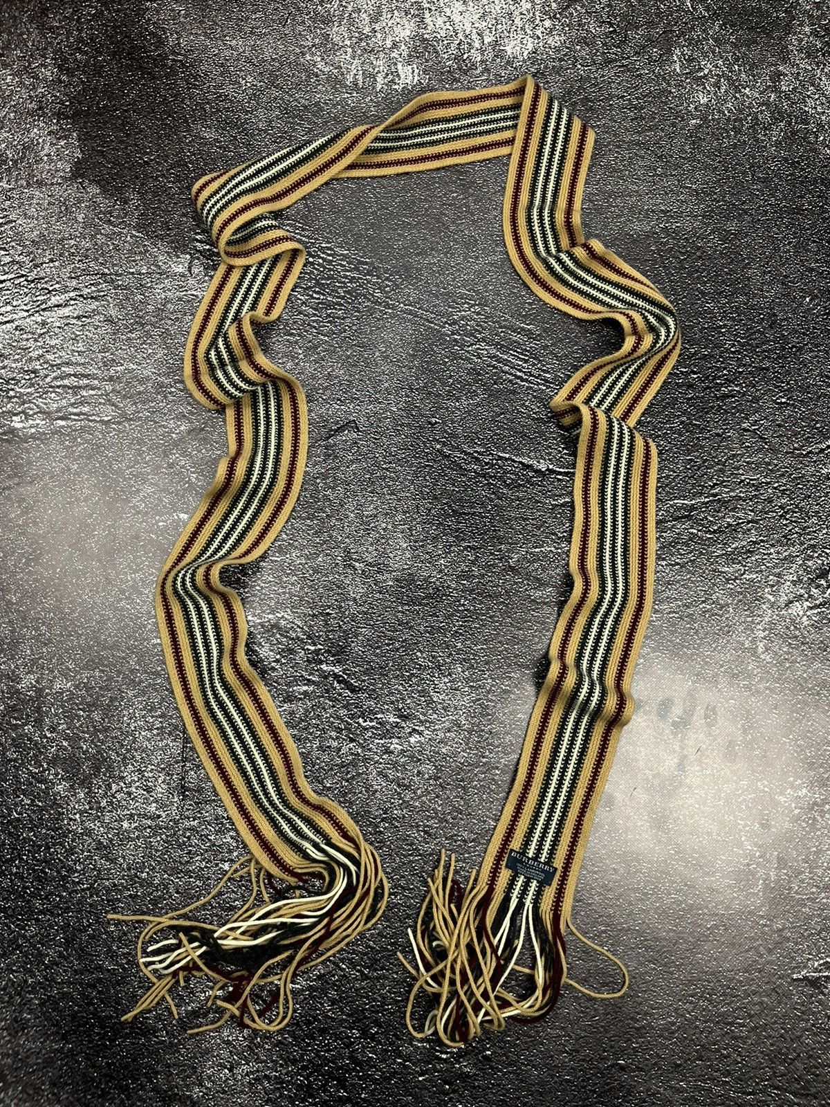 Burberry London Striped Pattern Long Scarf