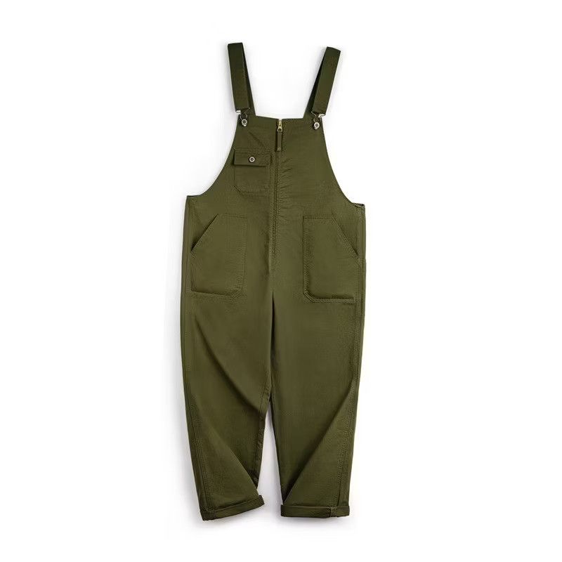 Japanese Brand 💥Navy harajuku retro green military overall pant Size US 31 - 3 Thumbnail