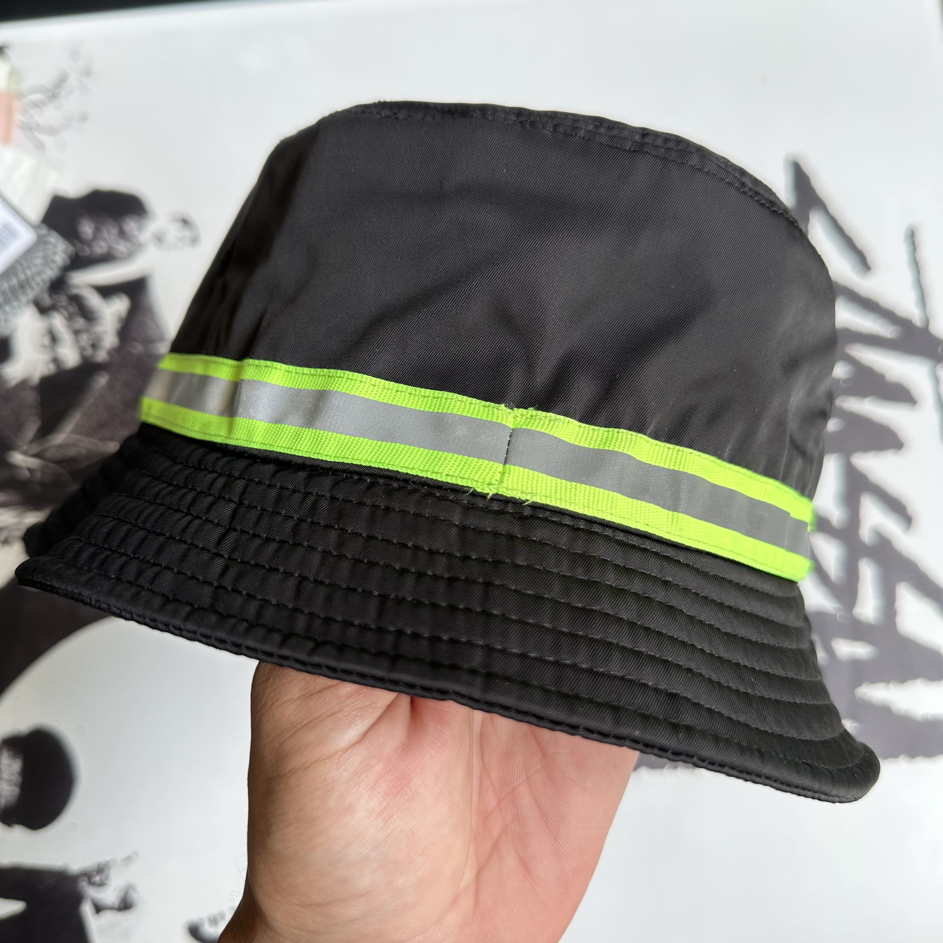 Other STUSSY REFLECTIVE TAPE BUCKET HAT BLACK L/XL Size ONE SIZE - 2 Thumbnail