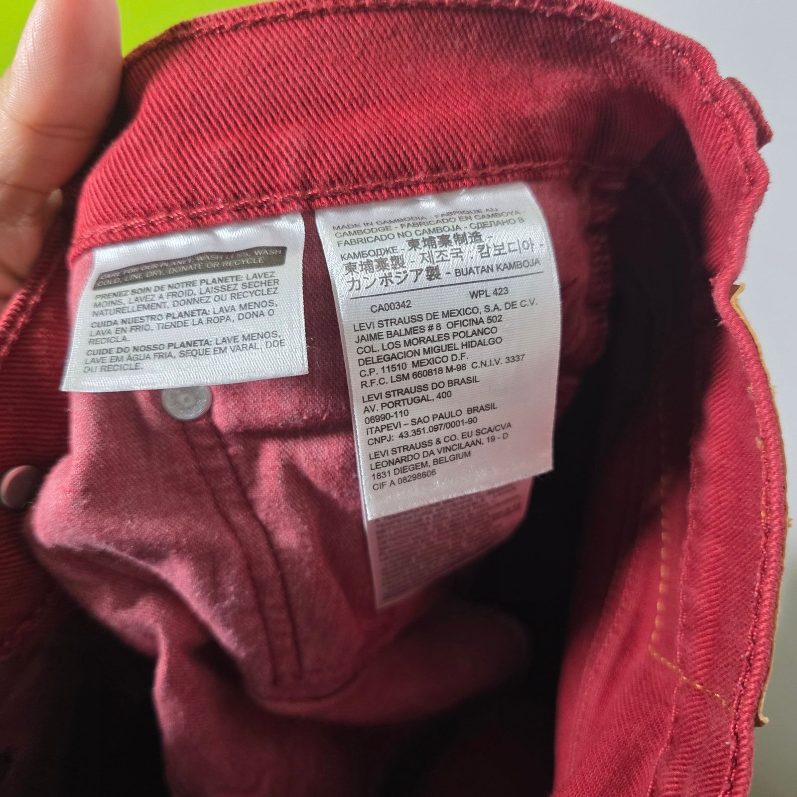 Levi's Levi’s 514 Straight Fit Burgundy Jeans W32 L32 Classic Denim Size US 32 / EU 48 - 7 Thumbnail