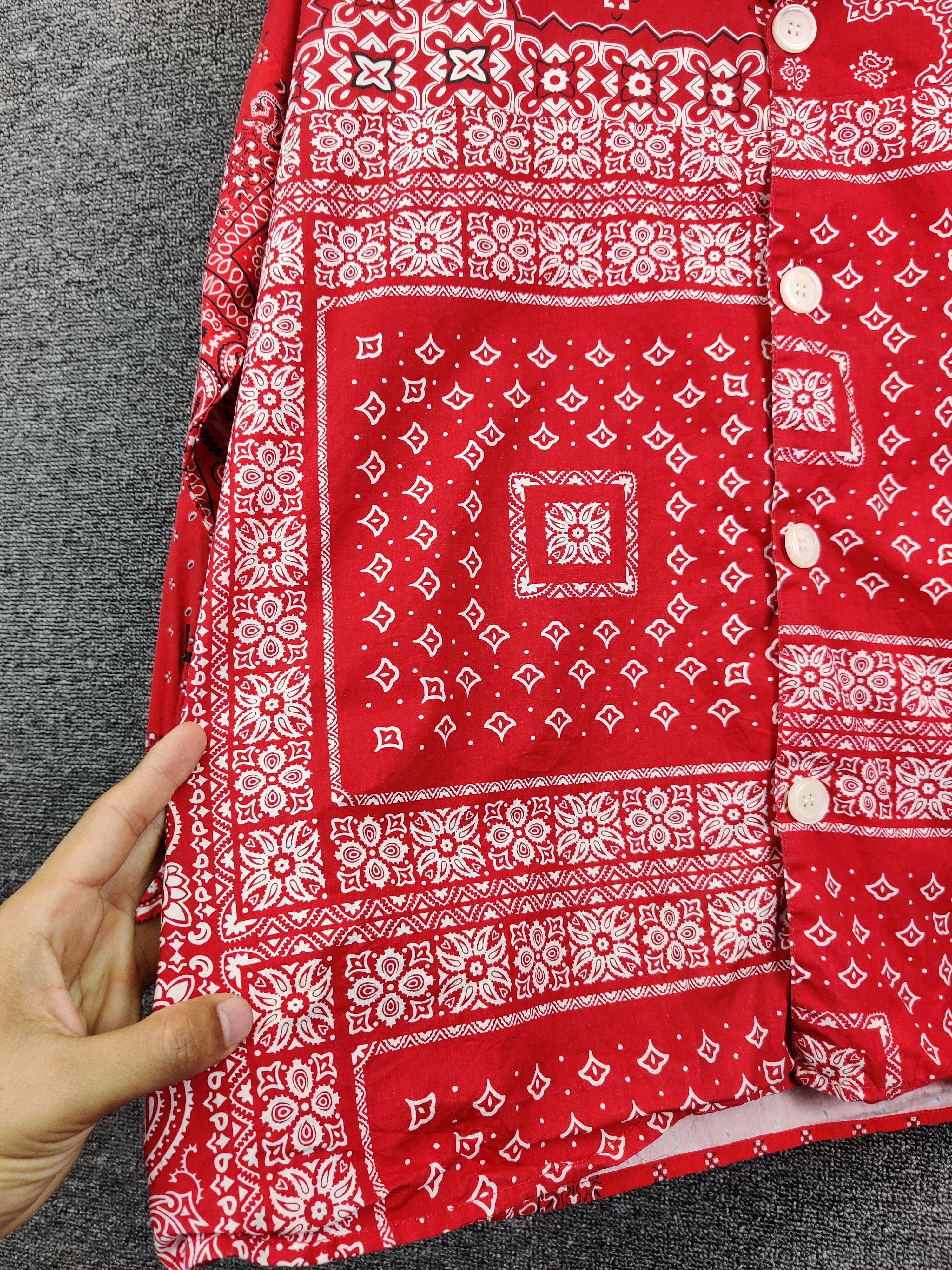 Nice❗Vintage READYMADE Bandana Red Shirts Button Ups