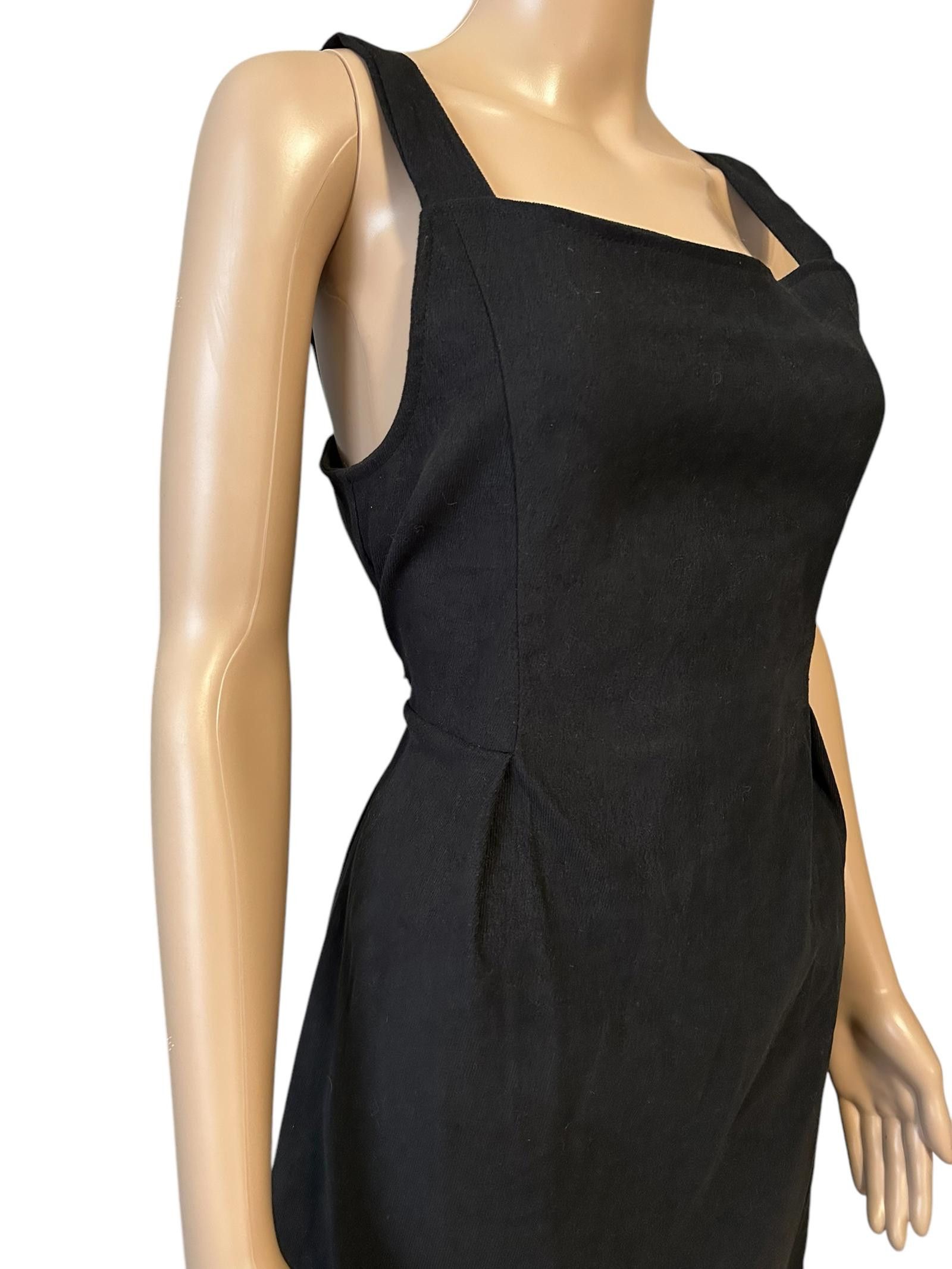 Daytona Elegant Black Midi Dress with Square Neckline Size S / US 4 / IT 40 - 2 Thumbnail