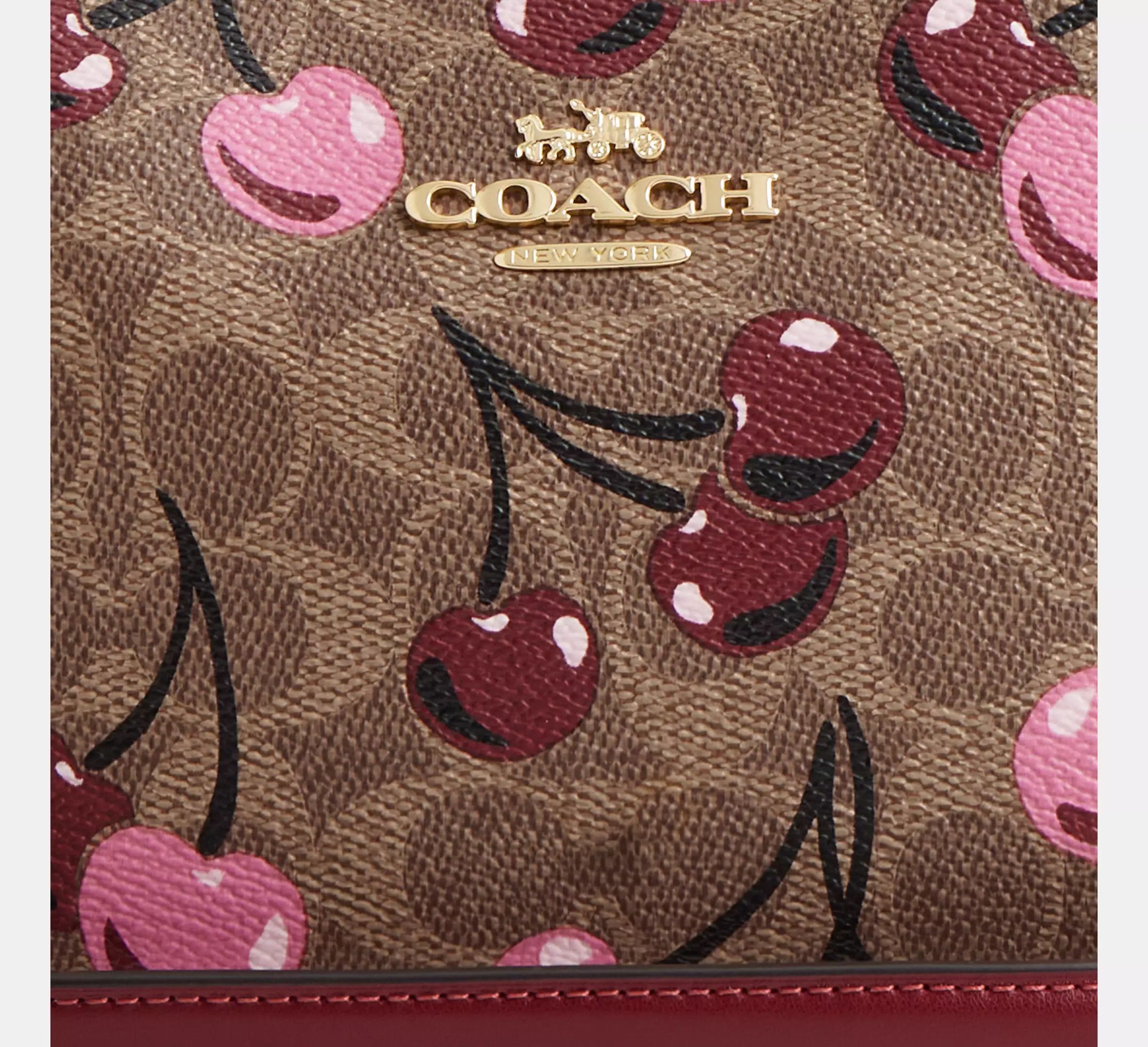 Coach Teri Shoulder Bag In Signature Canvas With Cherry CY694 Size ONE SIZE - 14 Thumbnail