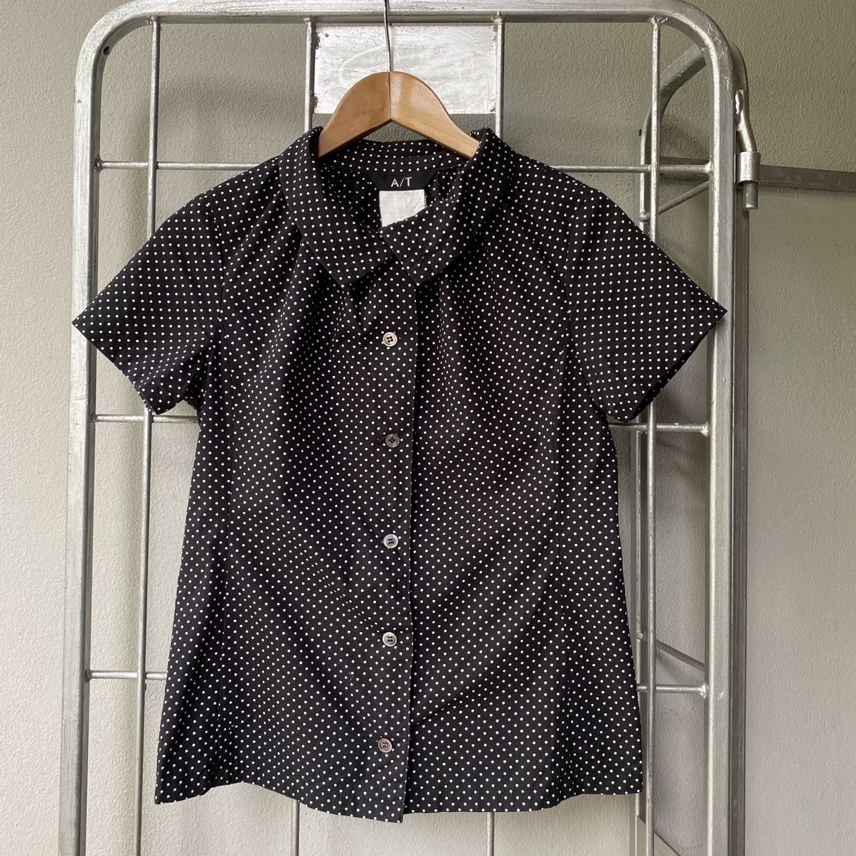Japanese Brand A/T Black Dot Blouse with Peter Pan Collar Size S / US 4 / IT 40 - 8 Thumbnail