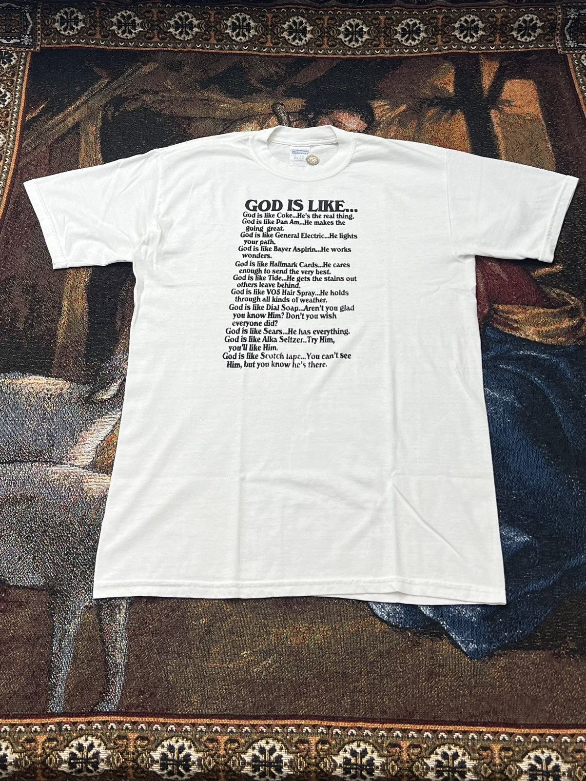 Vintage 90s "God is Like..." Jesus Tee Size US L / EU 52-54 / 3 - 2 Thumbnail