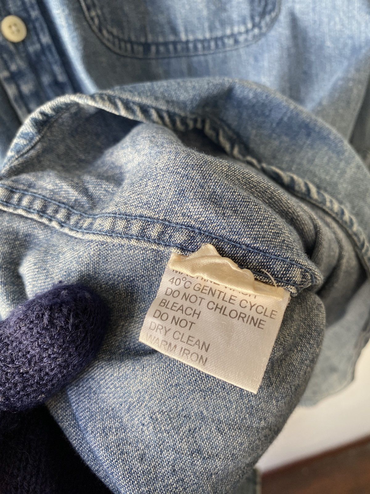 Vintage 1990s - YvesSaintLaurent Pour Homme Button Up Jeans Shirt Size US M / EU 48-50 / 2 - 11 Thumbnail