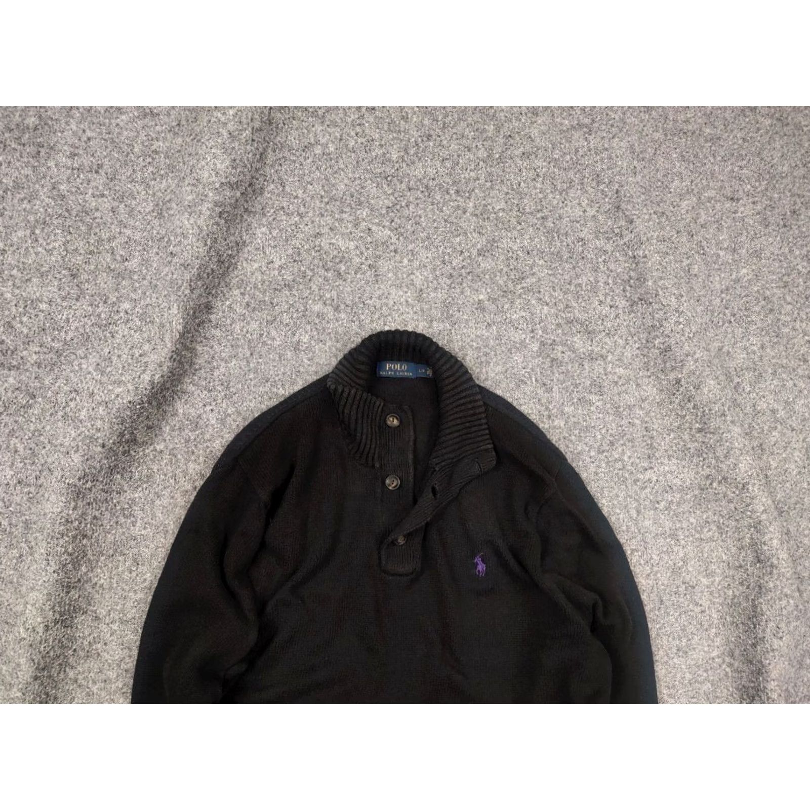 Polo Ralph Lauren VINTAGE Polo Ralph Lauren Black Cotton Knit Sweater 1/4 Button Polo Ralph Lauren Black Cotton Knit Sweater 1/4 Button Size US L / EU 52-54 / 3 - 2 Thumbnail