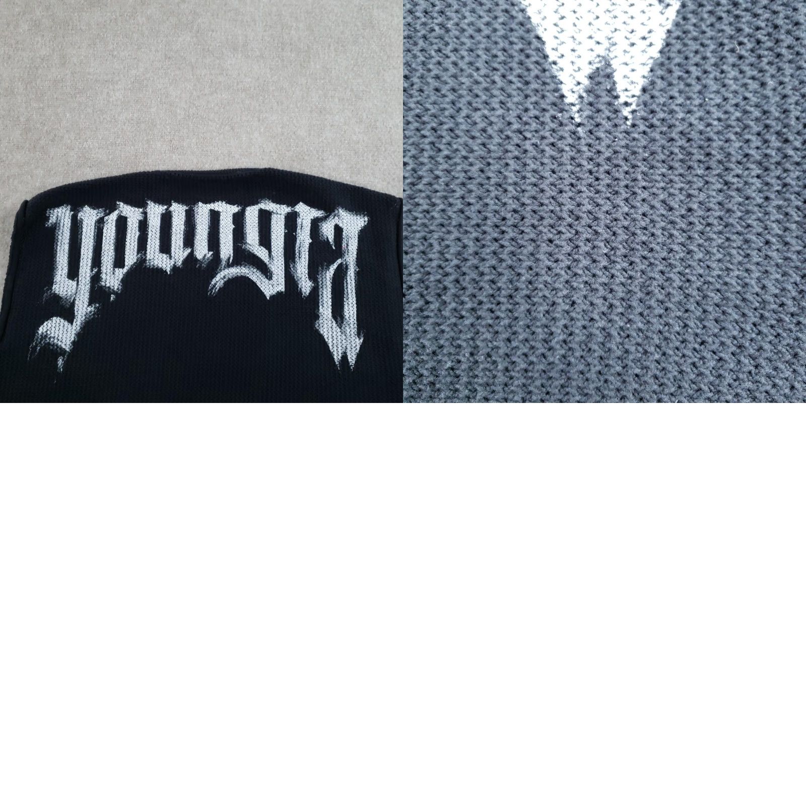 YoungLA YoungLA Vest Mens XL Black Knit Gothic Back Logo Streetwear Sleeveless Size US XL / EU 56 / 4 - 8 Thumbnail