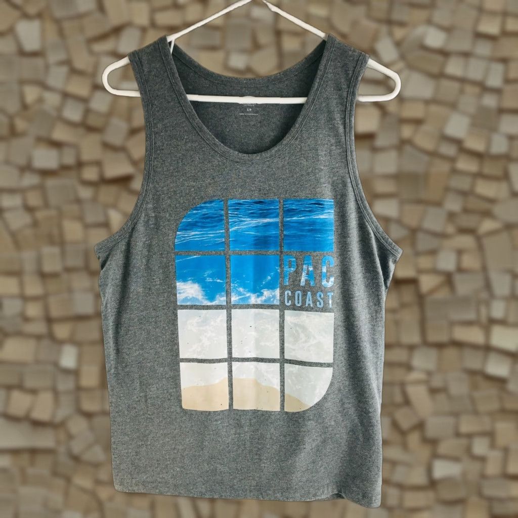 Old Navy Old Navy Tank Top Men’s Small Gray Heather Pacific Coast Tank Round Neck Shirt Size US S / EU 44-46 / 1 - 1 Thumbnail