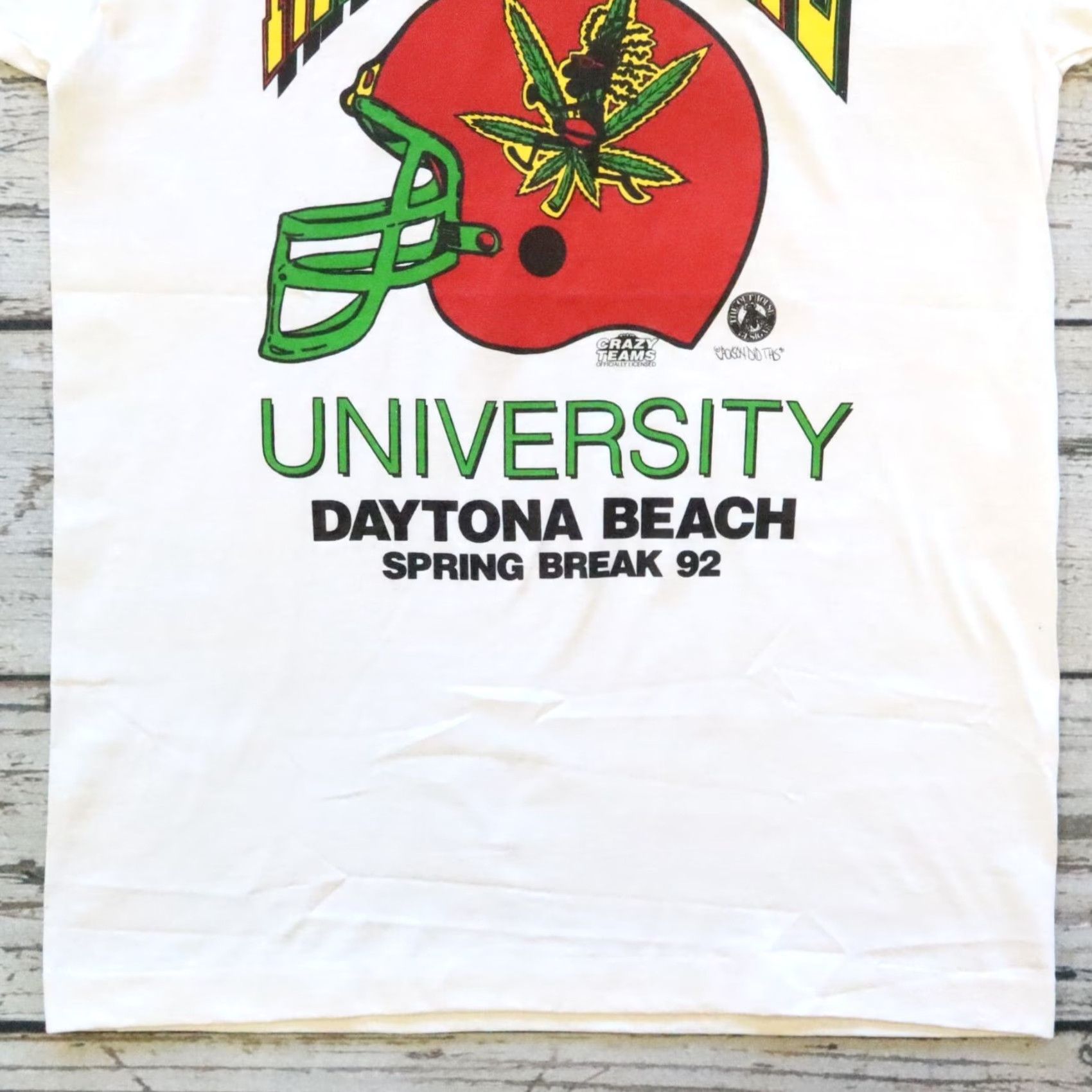 Fruit Of The Loom Vintage 90s Rasta State University Spring Break Daytona Beach Tshirt Mens L White Nike Shirt Size US L / EU 52-54 / 3 - 3 Thumbnail