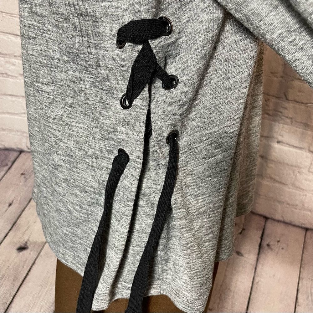 Calvin Klein Calvin Klein Grey Long Sleeve High Neck Side Lace Up Top Si Size L / US 10 / IT 46 - 9 Thumbnail
