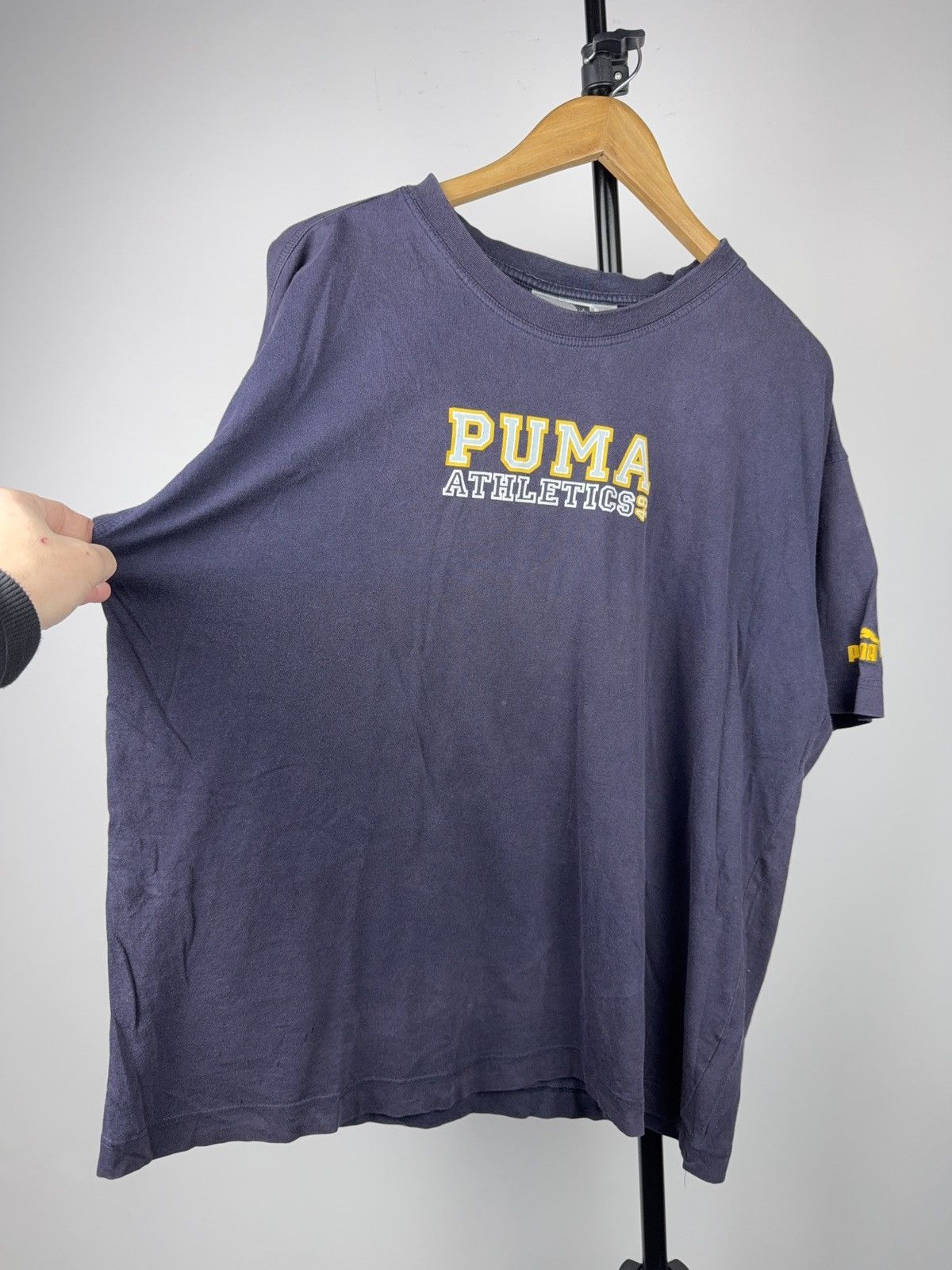 Puma Retro Puma Vintage Athletics Faded Tee Navy Y2K Logo T Shirt Size US L / EU 52-54 / 3 - 3 Thumbnail