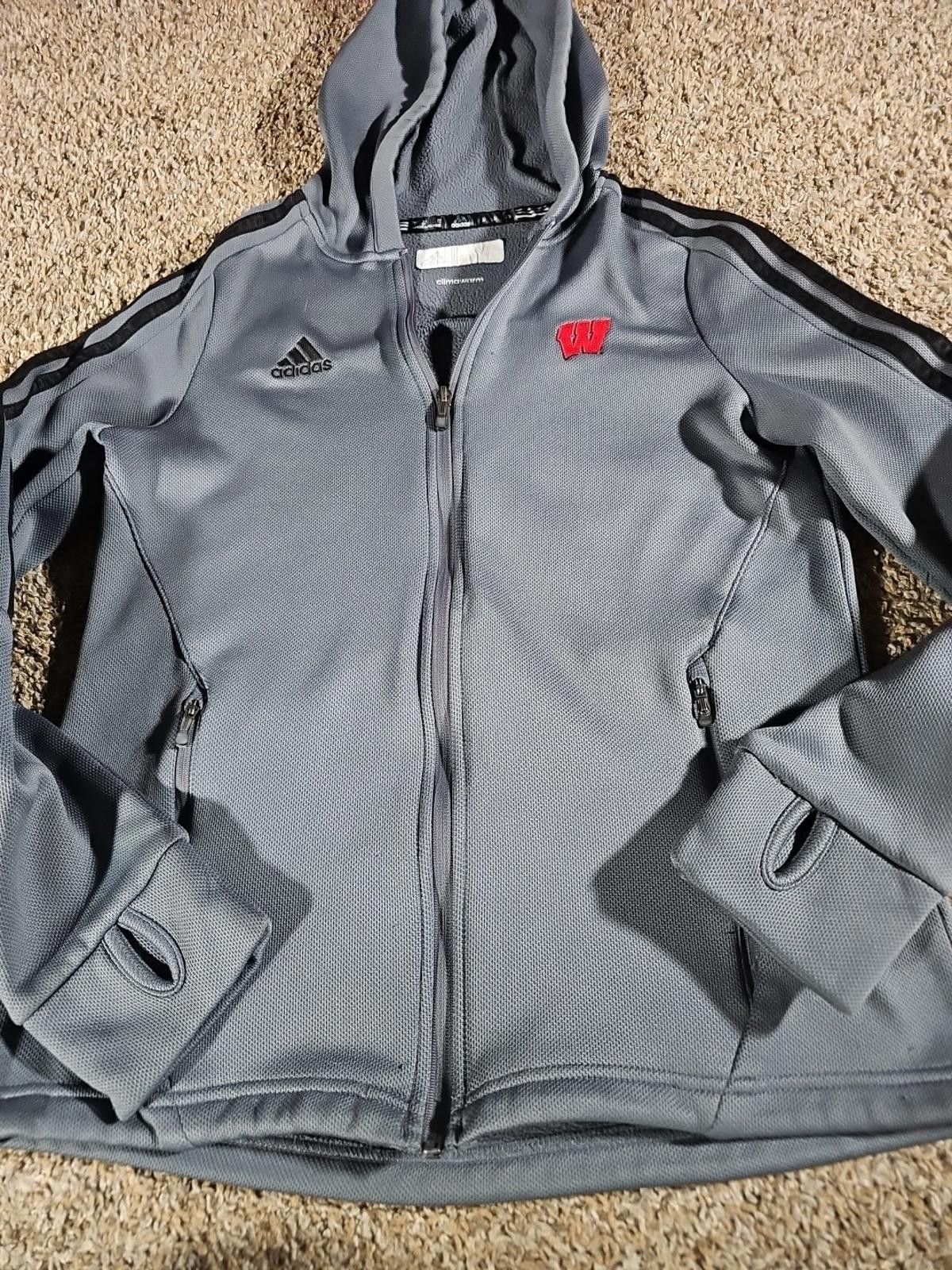 Adidas Adidas Wisconsin Badgers M Fullzip Hoodie Size ONE SIZE - 2 Thumbnail