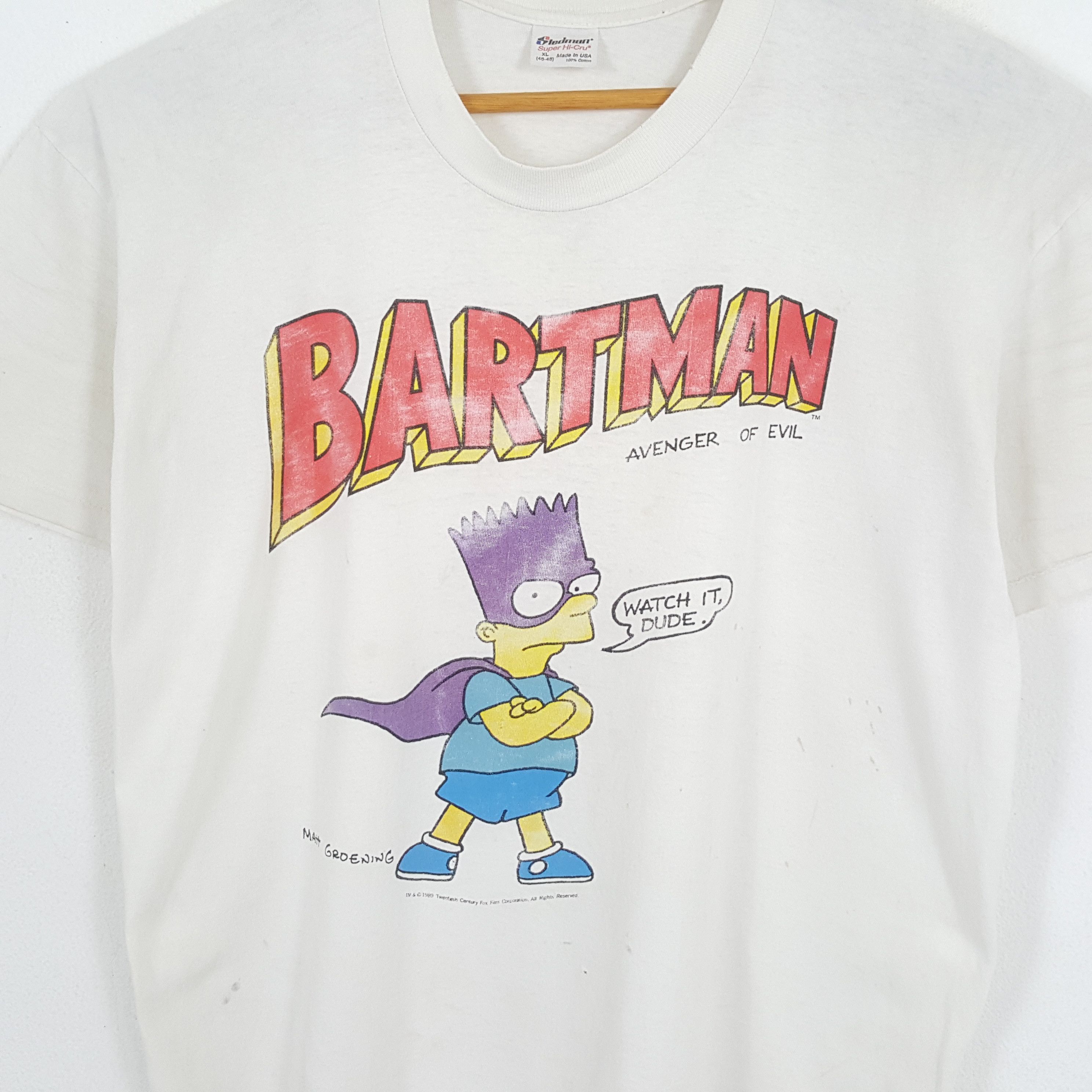 Cartoon Network × DC Comics × Vintage Vintage 90's BARTMAN American Cartoon Parody Stedman T-Shirt Size US XL / EU 56 / 4 - 2 Thumbnail