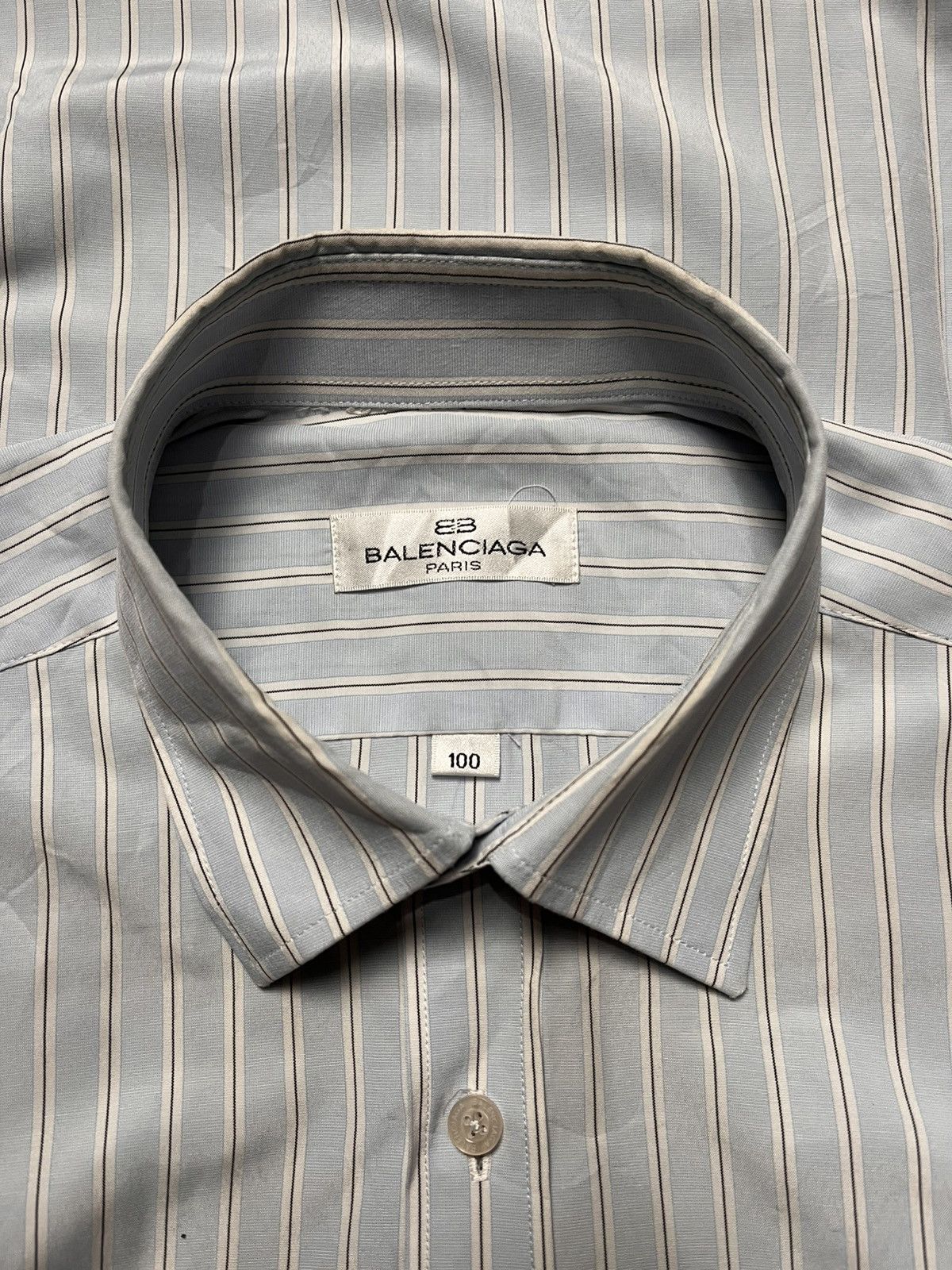 Balenciaga Balenciaga Striped Button Up Shirt Size US L / EU 52-54 / 3 - 6 Thumbnail