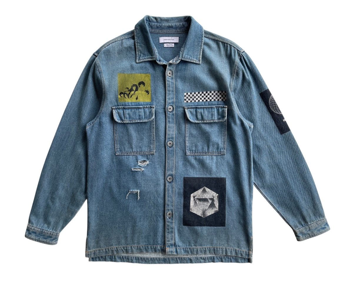 Japanese Brand Urban Outfitters Distressed Denim Shirt Size US L / EU 52-54 / 3 - 3 Thumbnail