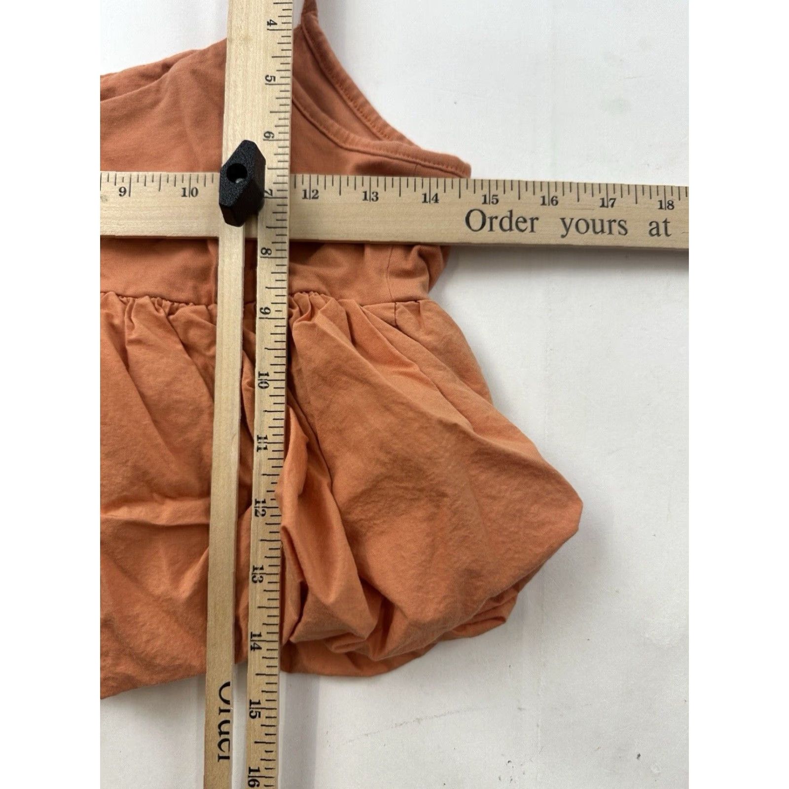 Vintage Maeve Shirt Womens M Cropped Tank Top Orange Ruffled Bubble Hem Sleeveless Spaghetti Strap Scoop Neck Casual Beach Summer Size M / US 6-8 / IT 42-44 - 6 Thumbnail