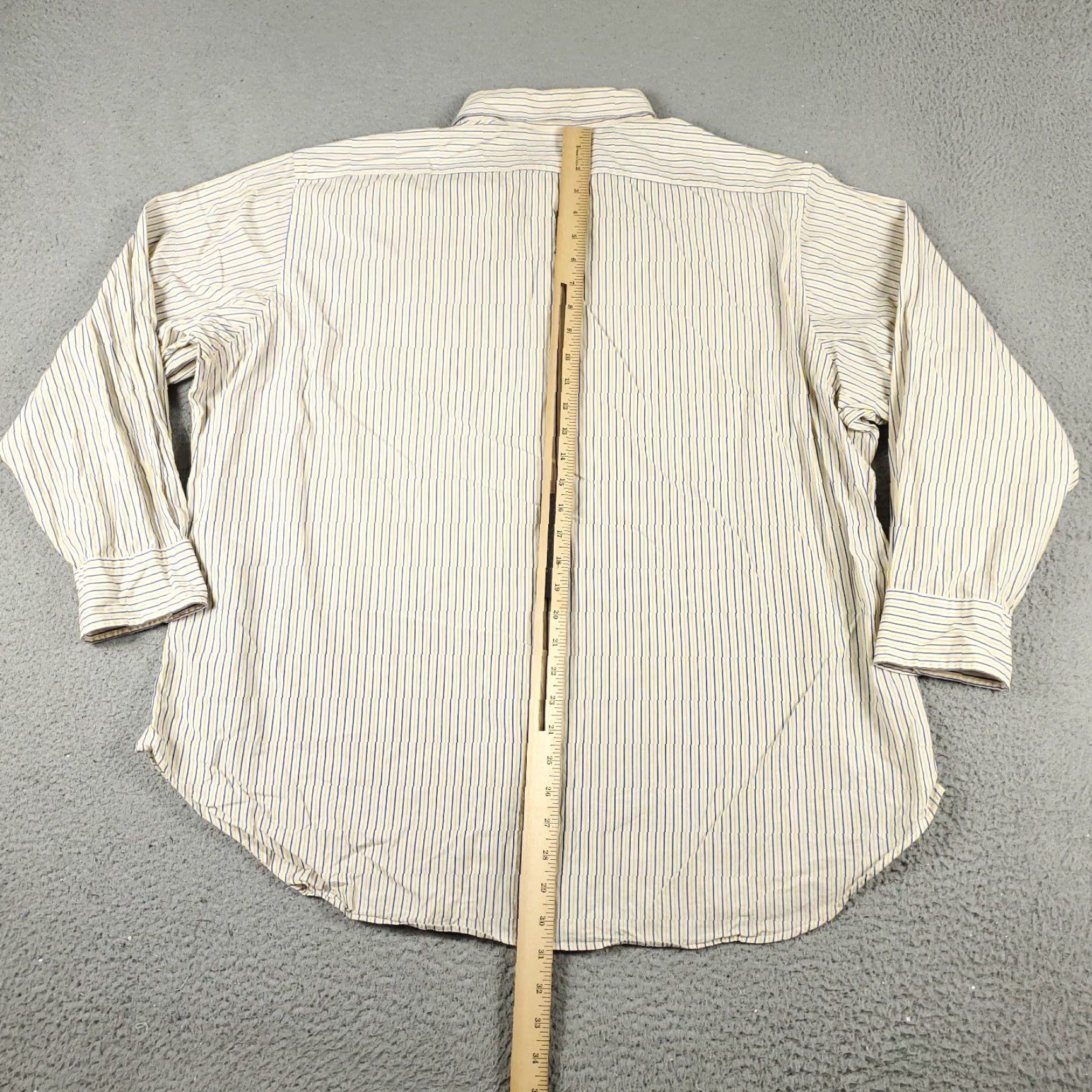 Ralph Lauren VINTAGE Ralph Lauren Dress Shirt Mens 18 Long Sleeve Yellow Striped Business Casual Classic Size 48R - 4 Thumbnail