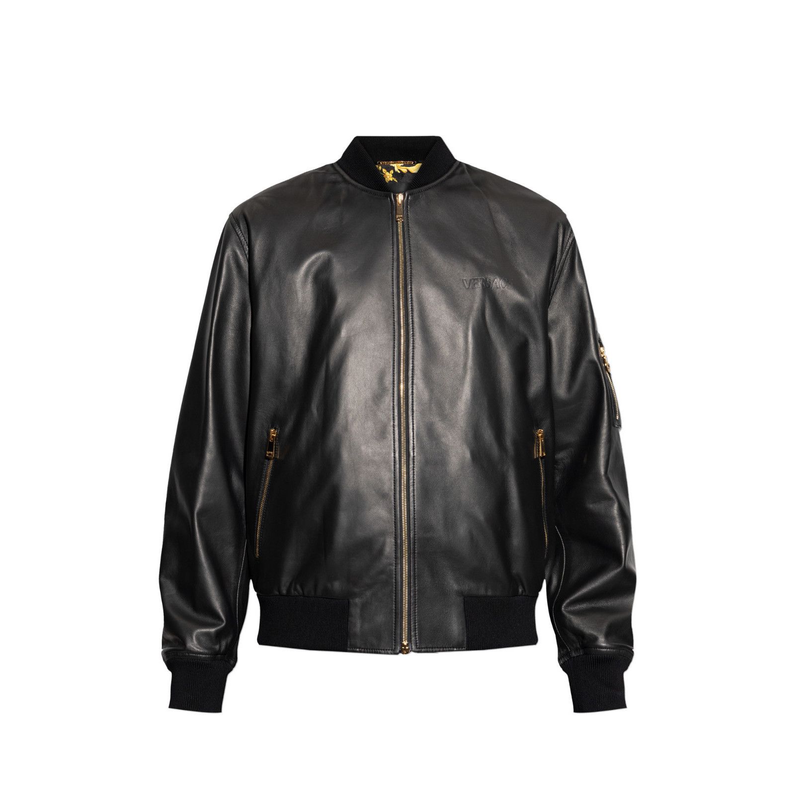 Versace VERSACE Black Leather Jacket New & Authentic (Men's size:XL; Size US XL / EU 56 / 4 - 1 Preview