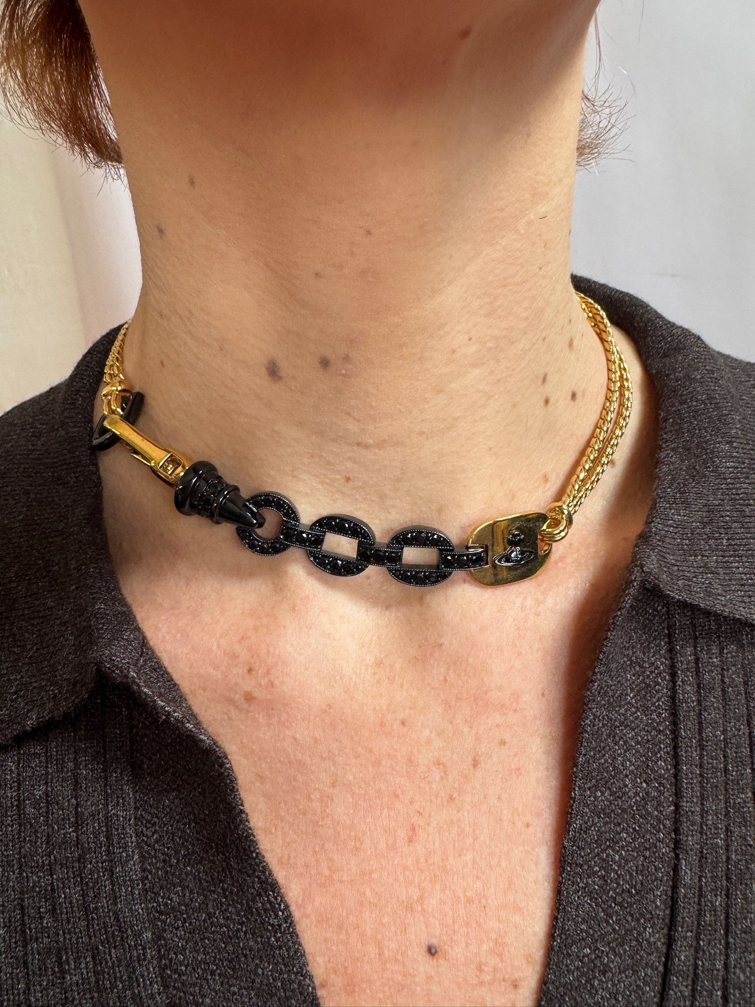 Vivienne Westwood Multi Detailed Chain / Link / Orb Crystal Choker Necklace Size ONE SIZE - 1 Thumbnail