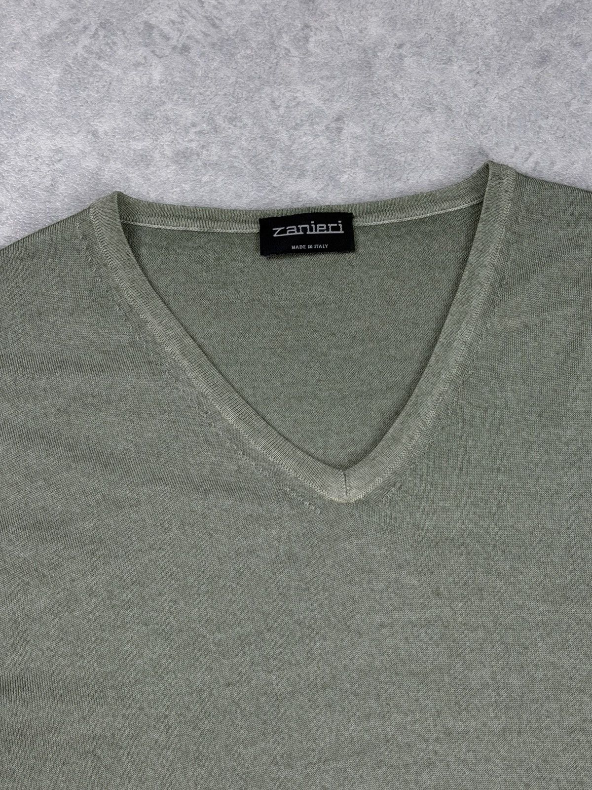 Zanieri Zanieri V-Neck Sweater XL 54 Wool Cashmere Blend Men’s Green Size US L / EU 52-54 / 3 - 6 Thumbnail