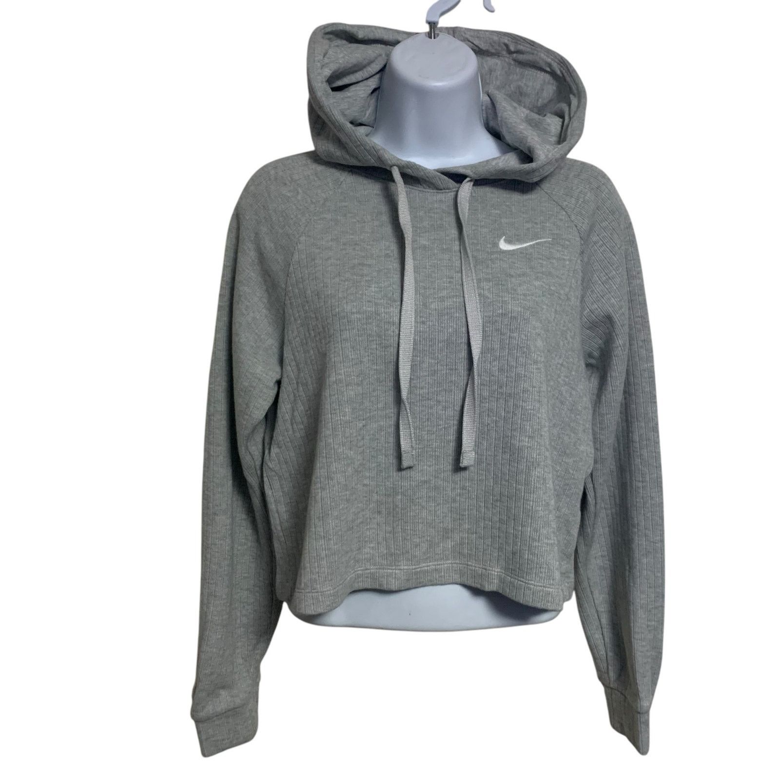 Nike Nike Ribbed Cotton Cropped Hoodie Womens Size S Size S / US 4 / IT 40 - 1 Thumbnail