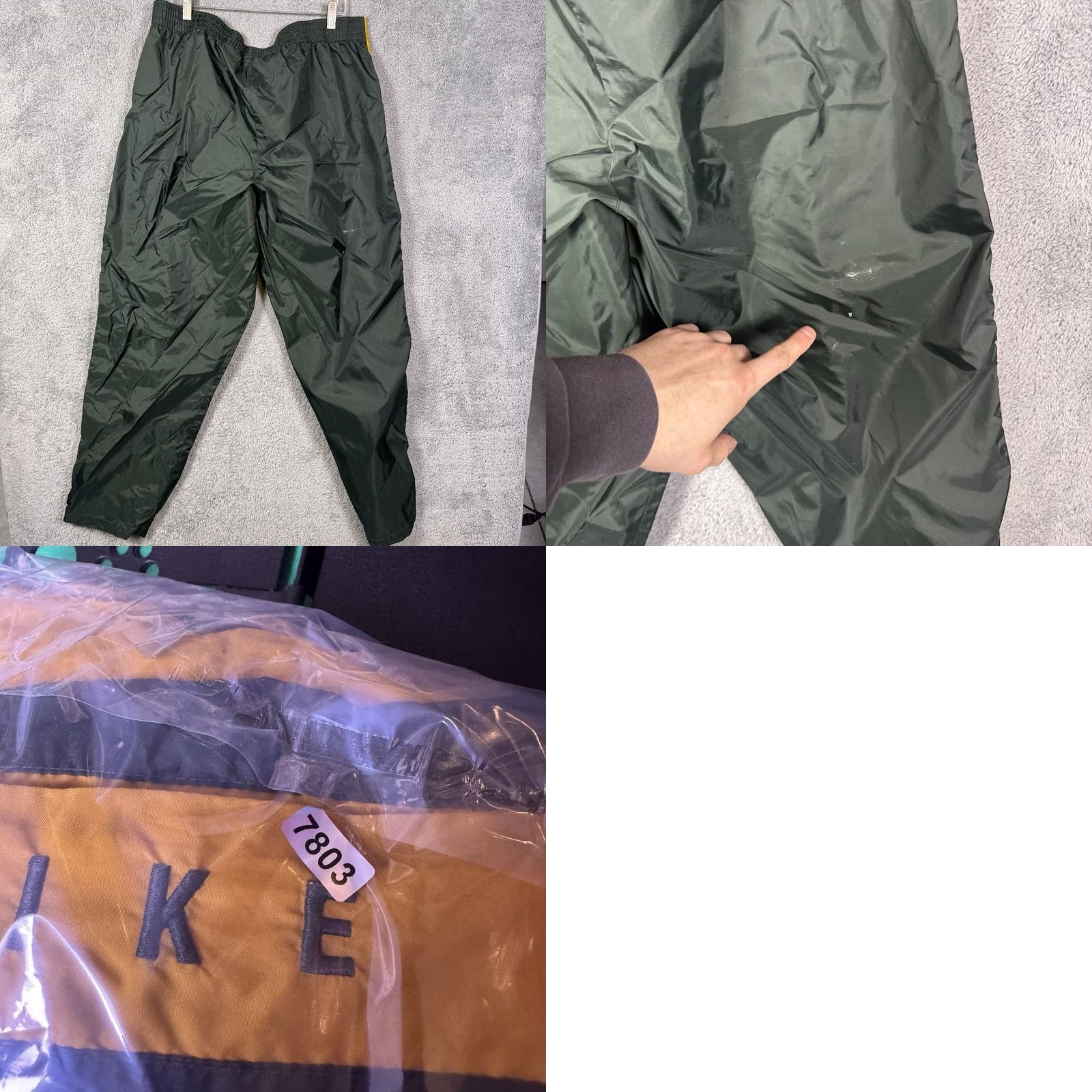 Nike 90s Basketball Track Pants - Nike Mens XL Fit - Sweatpants - Green - Polyester Size US 36 / EU 52 - 10 Thumbnail