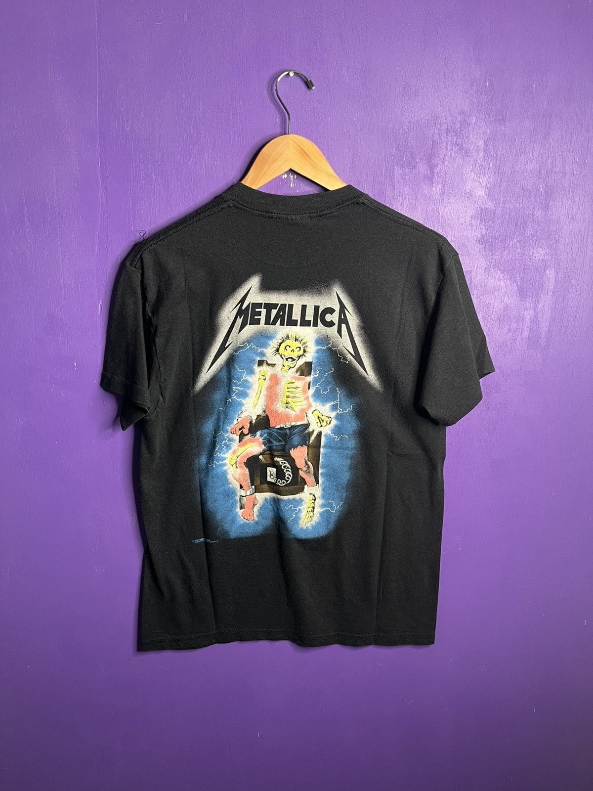 Band Tees × Vintage Vintage 1989 Metallica ride the lightning tour t-shirt Size US M / EU 48-50 / 2 - 2 Thumbnail