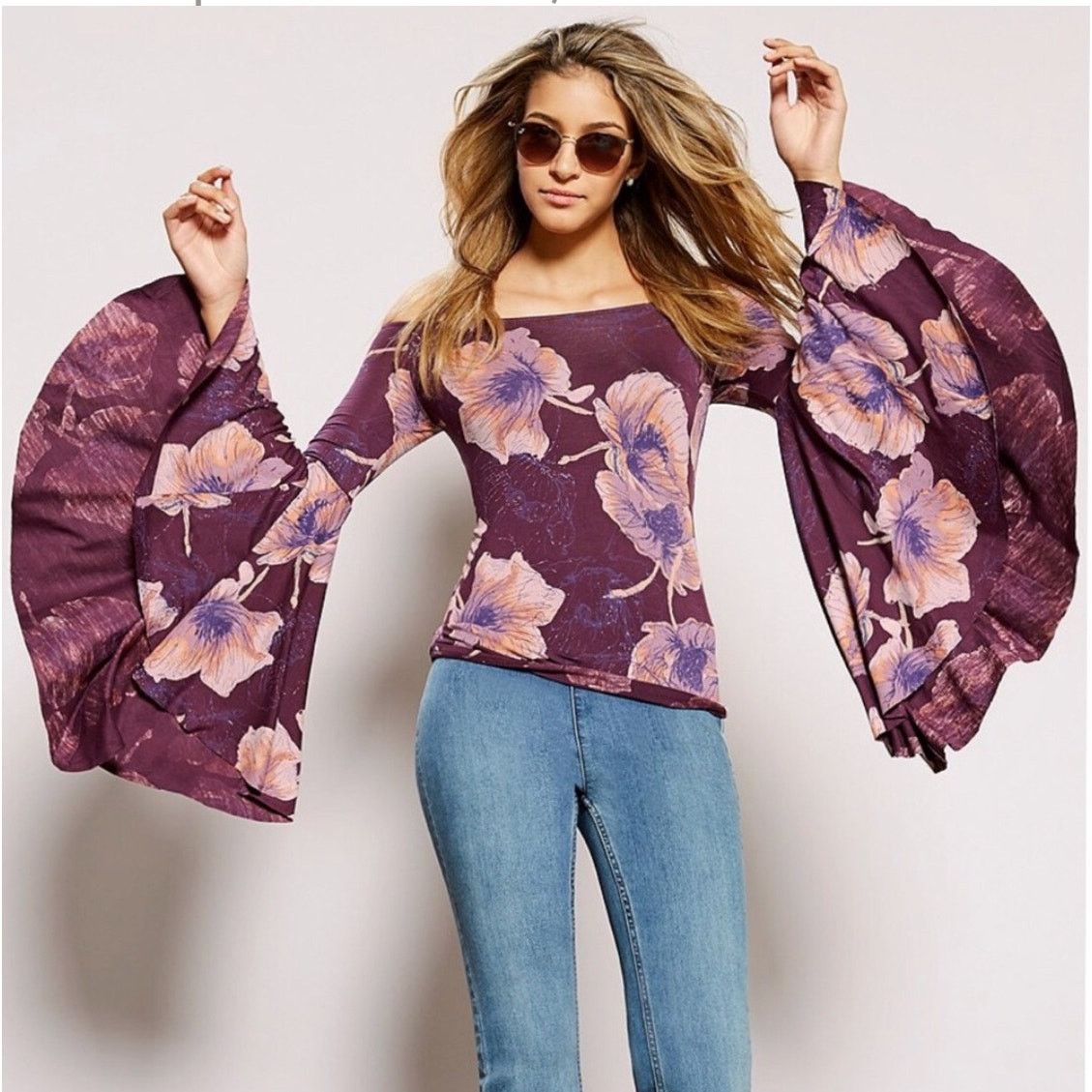 Free People Free People We the Free Birds of Paradise Bell Sleeve Top Size XS / US 0-2 / IT 36-38 - 8 Thumbnail