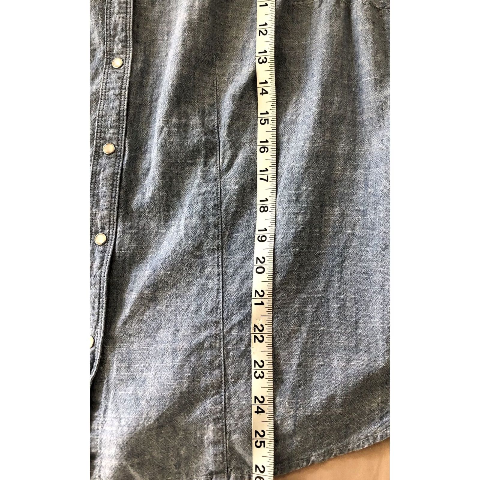 Vintage Bit & Bridle Sleeveless Chambray Top L Blue Pearl Snap Collar Western Country Shirt Women Size L / US 10 / IT 46 - 5 Thumbnail