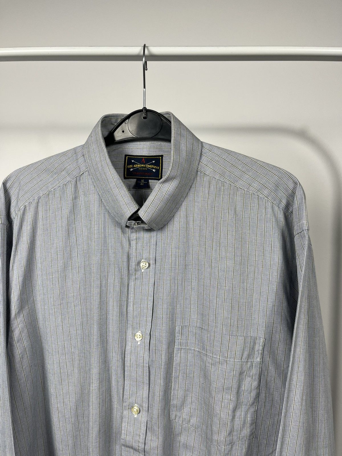 Arrow Arrow Company Men’s 100% Cotton Button Checked Shirt 16/41 Size US XL / EU 56 / 4 - 3 Thumbnail