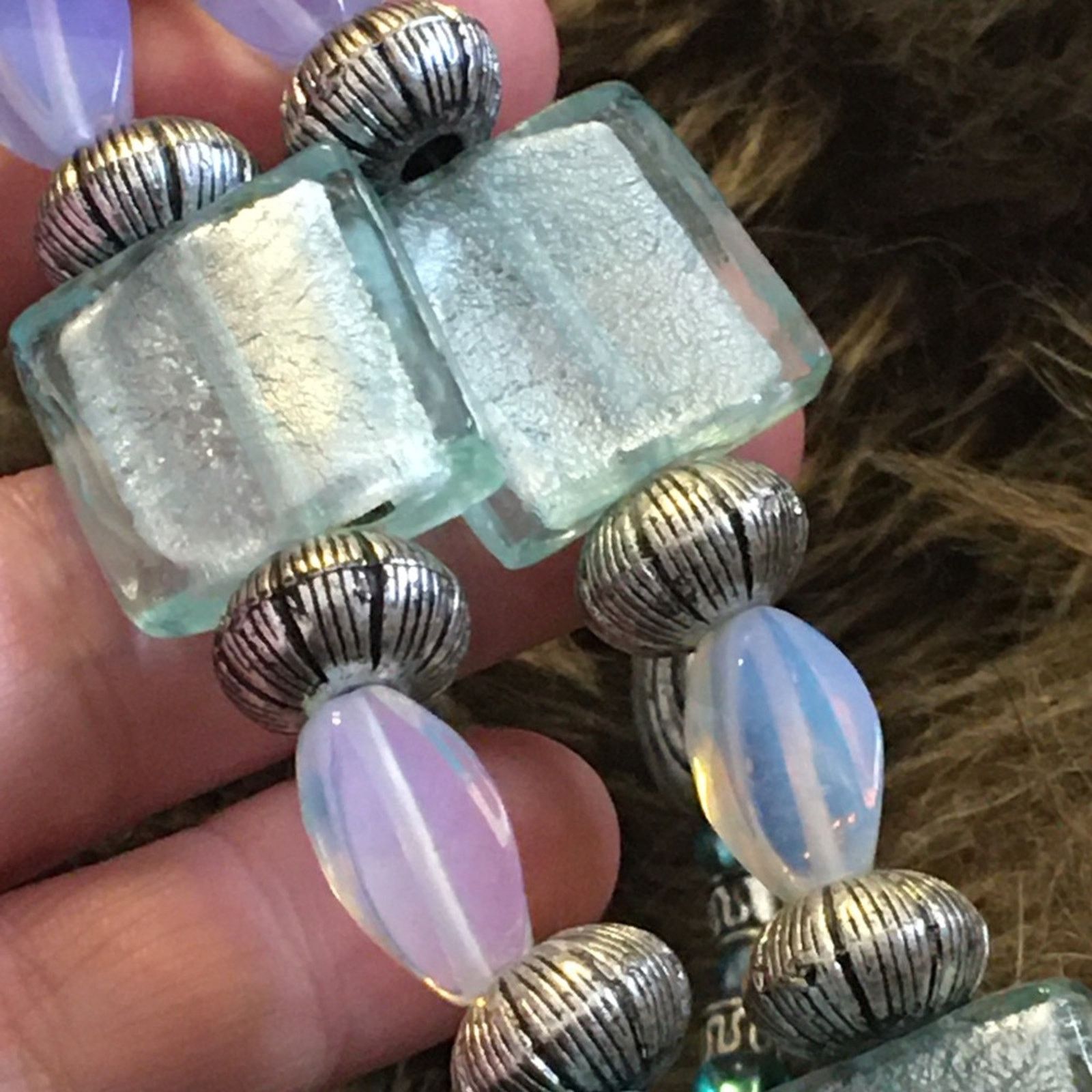 Vintage Vintage artisan glass silver bead necklace Size ONE SIZE - 11 Thumbnail