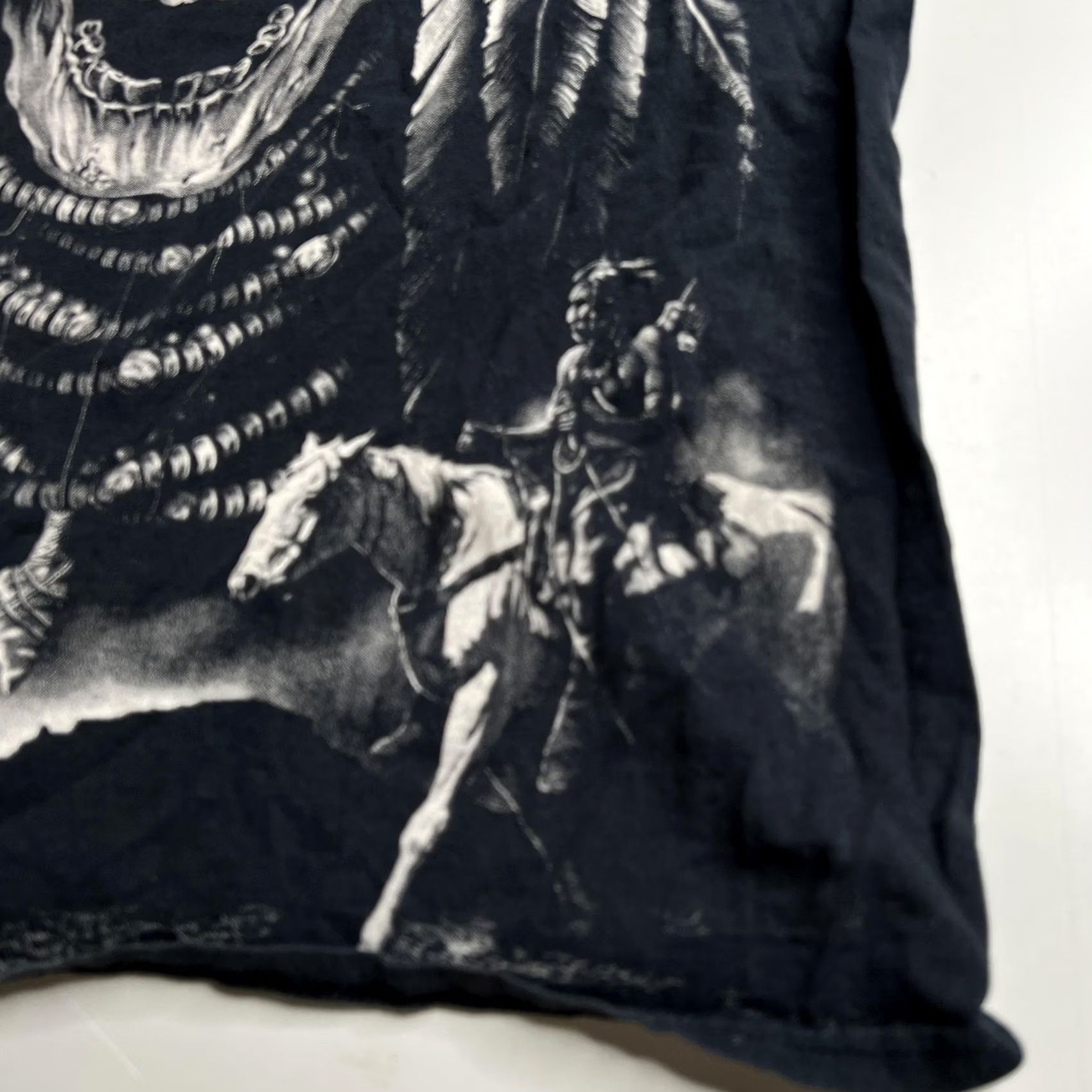 Fruit Of The Loom Fruit Of The Loom Shirt Mens XL Black Skull Chief Graphic Biker Western Tee Size US XL / EU 56 / 4 - 2 Thumbnail