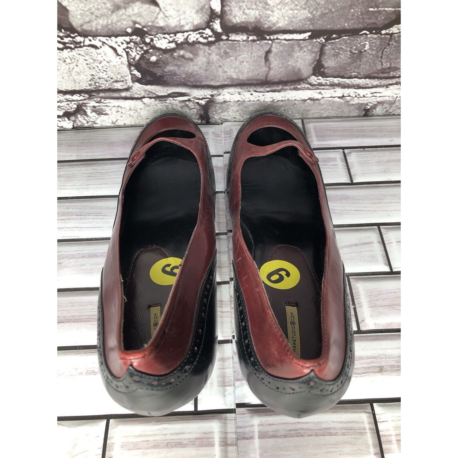 Other Max Studio Burgundy Red Leather MaryJane Strap High Heels Wo Size US 9 / IT 39 - 6 Thumbnail