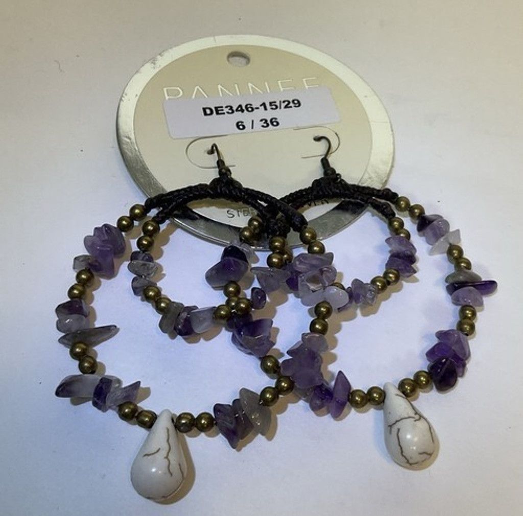 Other NWT Pannee Color Beaded Hoop Earrings Tone Dangle Drop 2.5" Size ONE SIZE - 1 Thumbnail