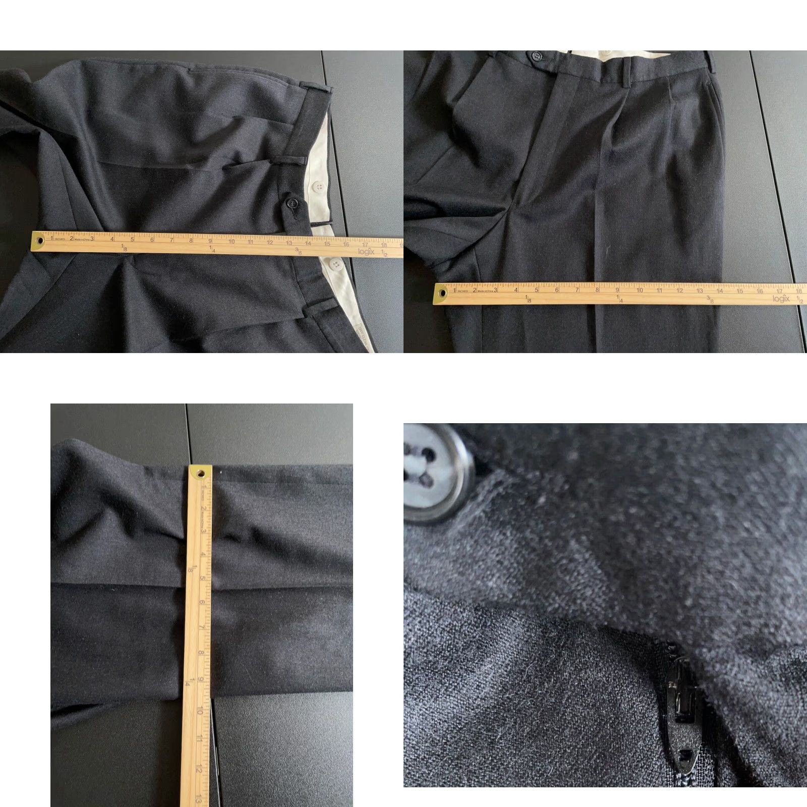 Maje VINTAGE Majer Slacks Wool Pleated Trousers Men's 35 x 27.5" Dark Gray Talon Cuffed Dress Pants Straight Leg Capse?? Size US 35 - 8 Thumbnail