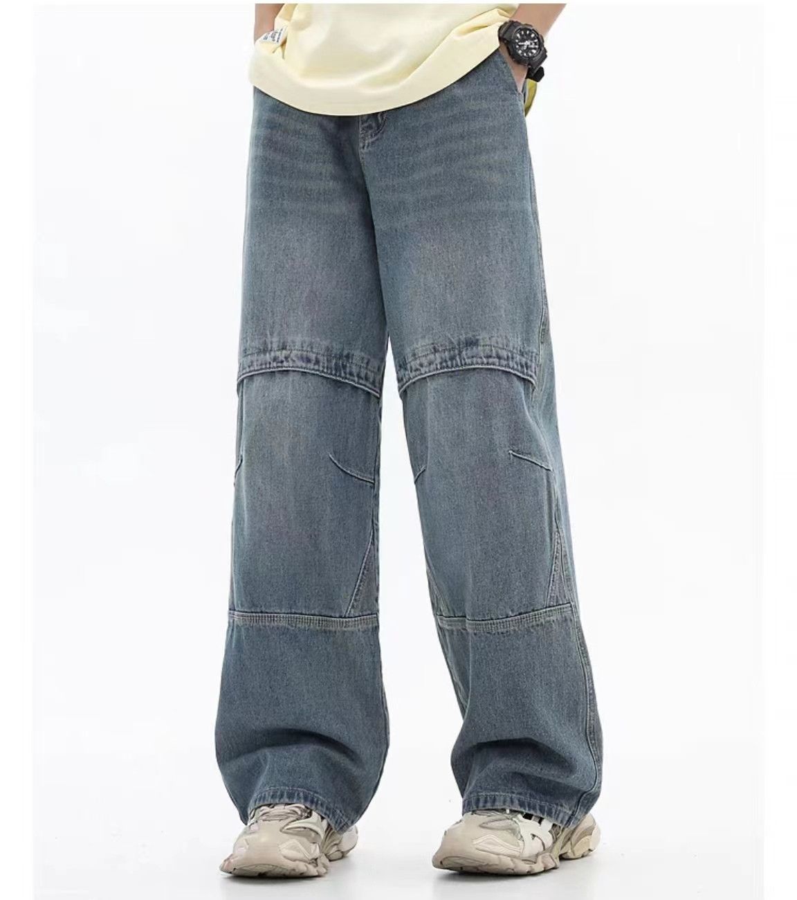 Designer × Japanese Brand Retro Street Hip Hop Washed Distressed Loose Straight Jeans Size US 32 / EU 48 - 2 Thumbnail