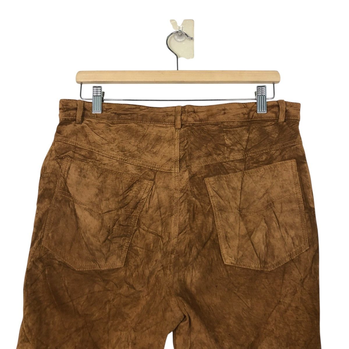 Japanese Brand 🔥VINTAGE SUEDE SOFT LEATHER PANTS BIKER HALLHUBER Size US 32 / EU 48 - 11 Thumbnail