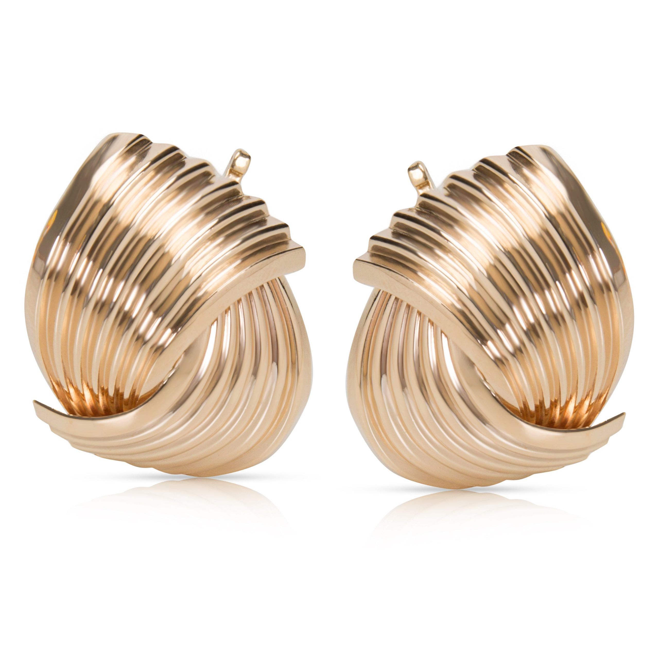 image of Tiffany Co Tiffany & Co. Vintage Clip On Earrings In 14K Yellow Gold, Women's