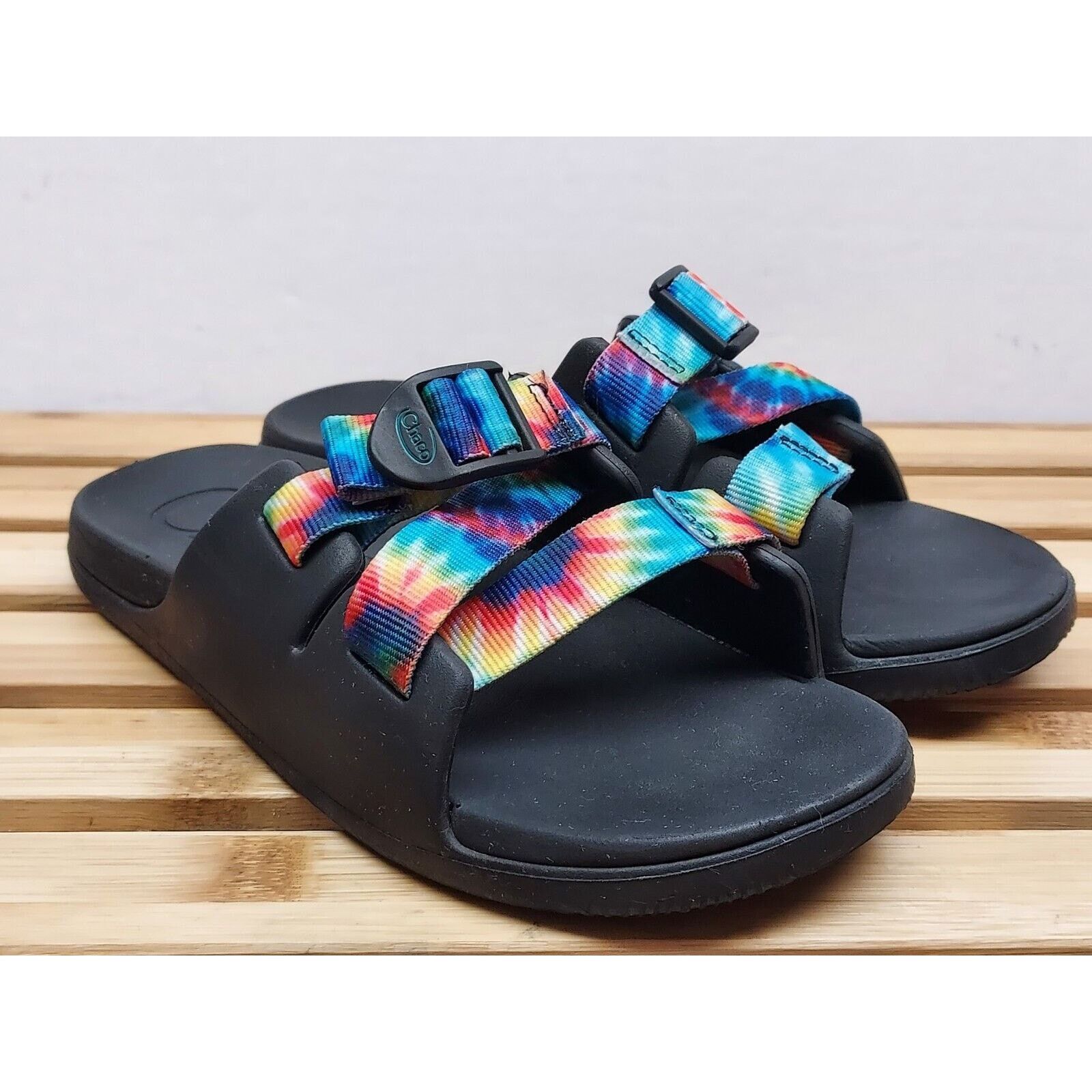 Chaco Chaco Kids | Tie-Dye | Chillos Slide Sandals Size Y4 Size US 4 / IT 34 - 1 Thumbnail