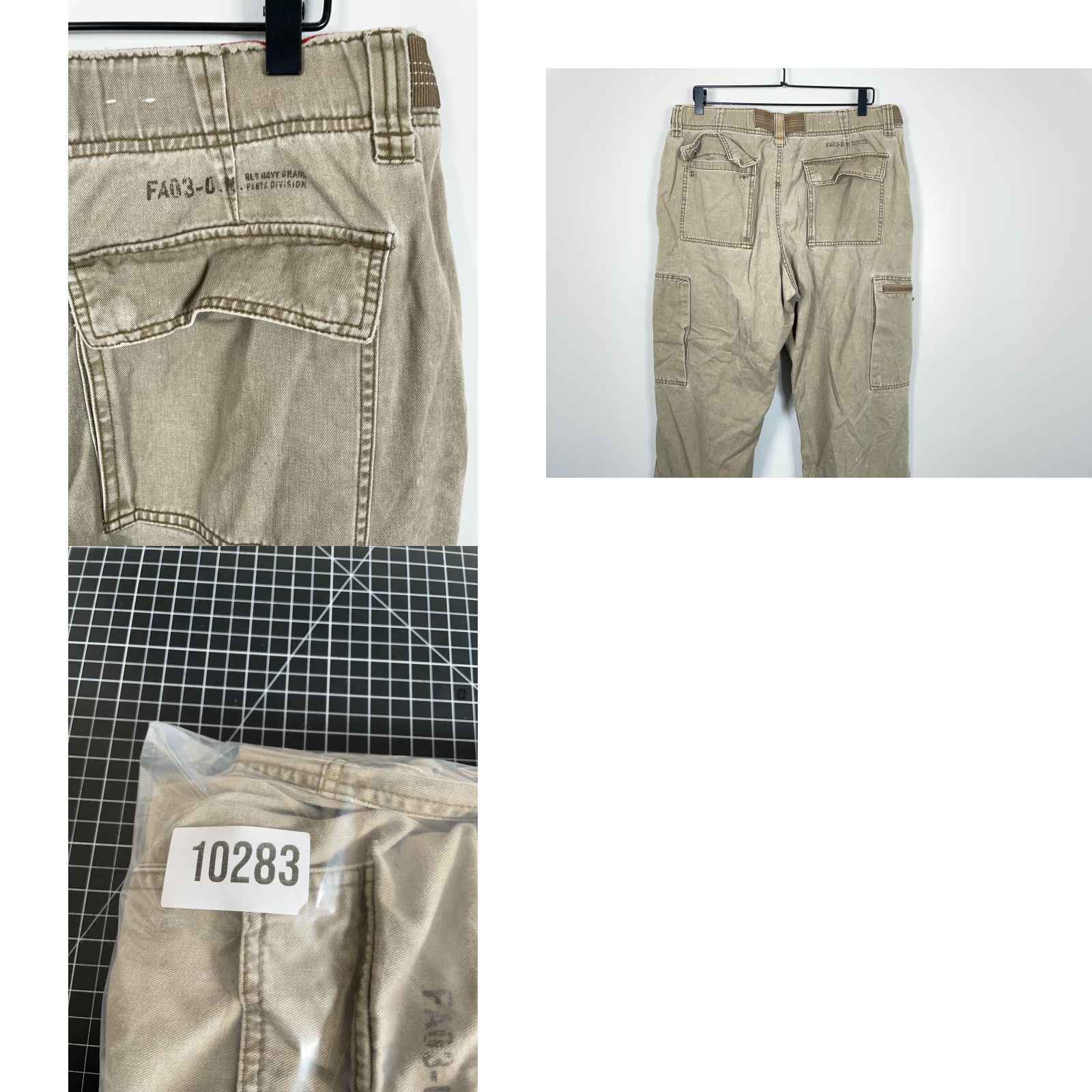 Old Navy VINTAGE Old Navy Cargo Pants Mens 36 x 30 Belted Army Style 38 x 28 Green Cotton Cargo Pocket Straight Regular Waist 38 Inseam 28 Modern Vintage? Size US 38 / EU 54 - 10 Thumbnail