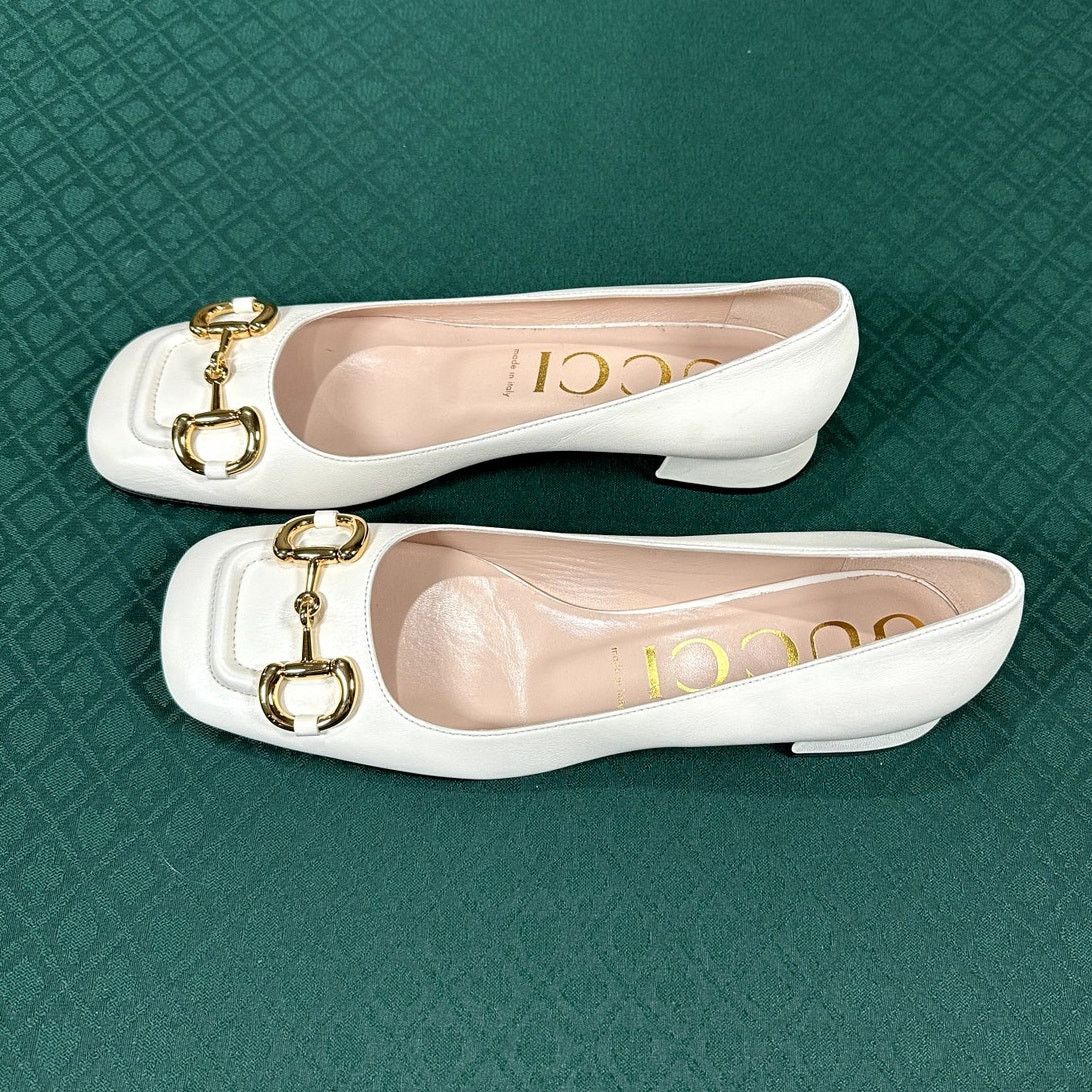 Gucci Gucci Horsebit Ballet Flats Mystic White Gold NIB Size 41 Size US 11 / IT 41 - 6 Thumbnail